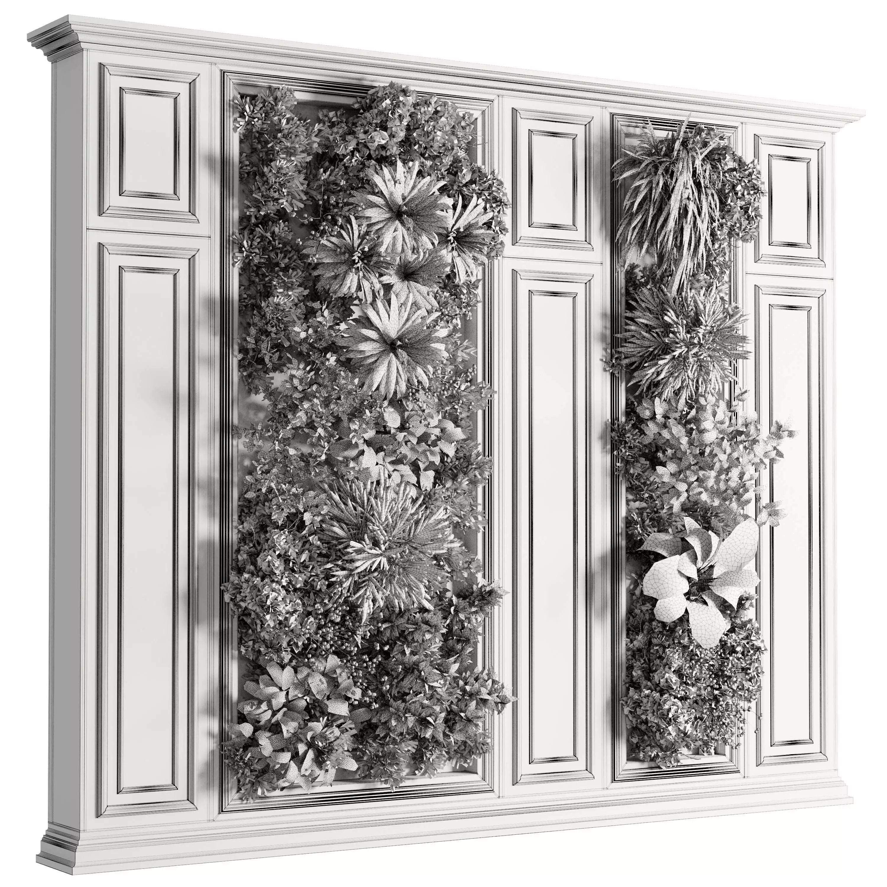 Plants Set Partition - Classic Garden Wall Decor Set 118  3D model_6