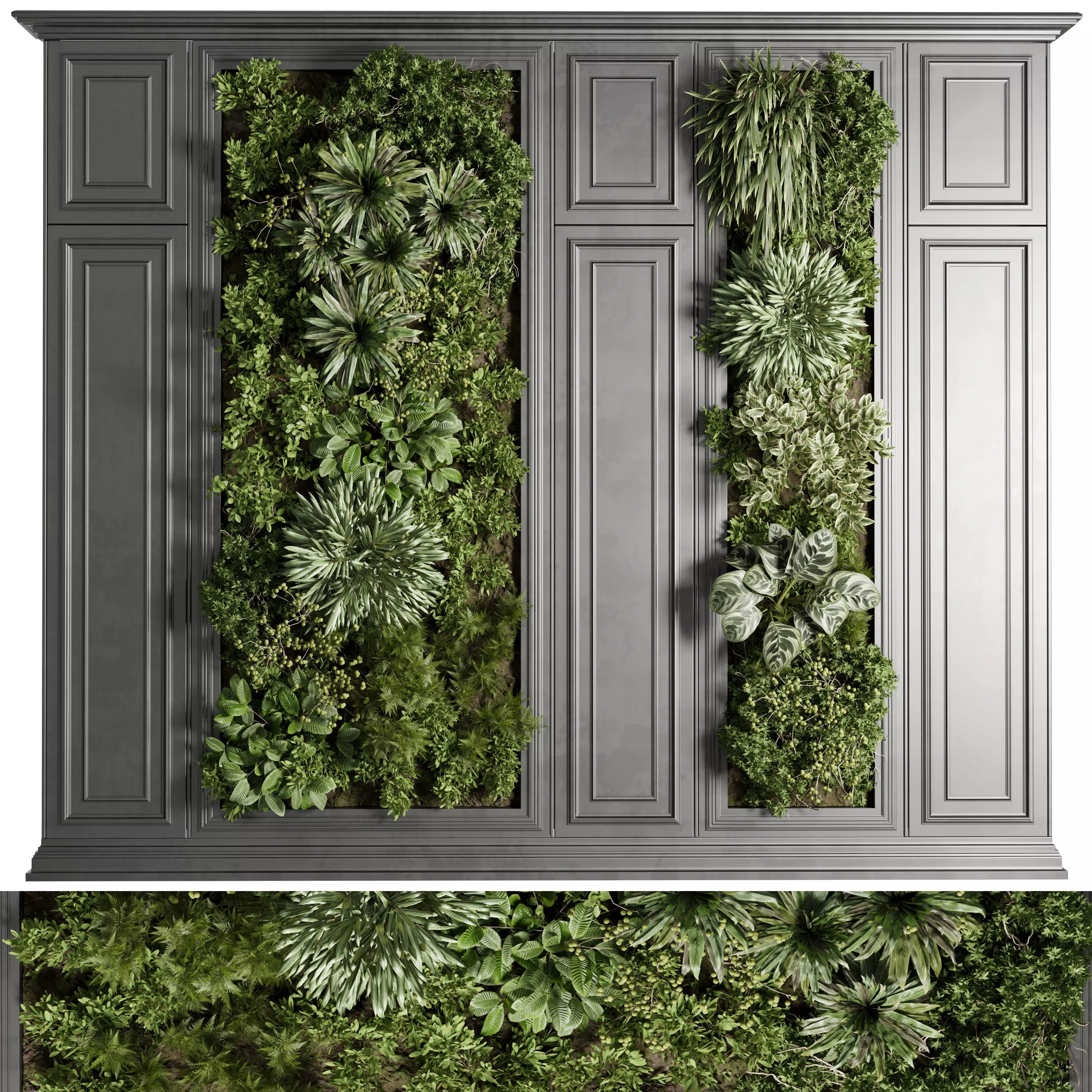 Plants Set Partition - Classic Garden Wall Decor Set 118  3D model_1
