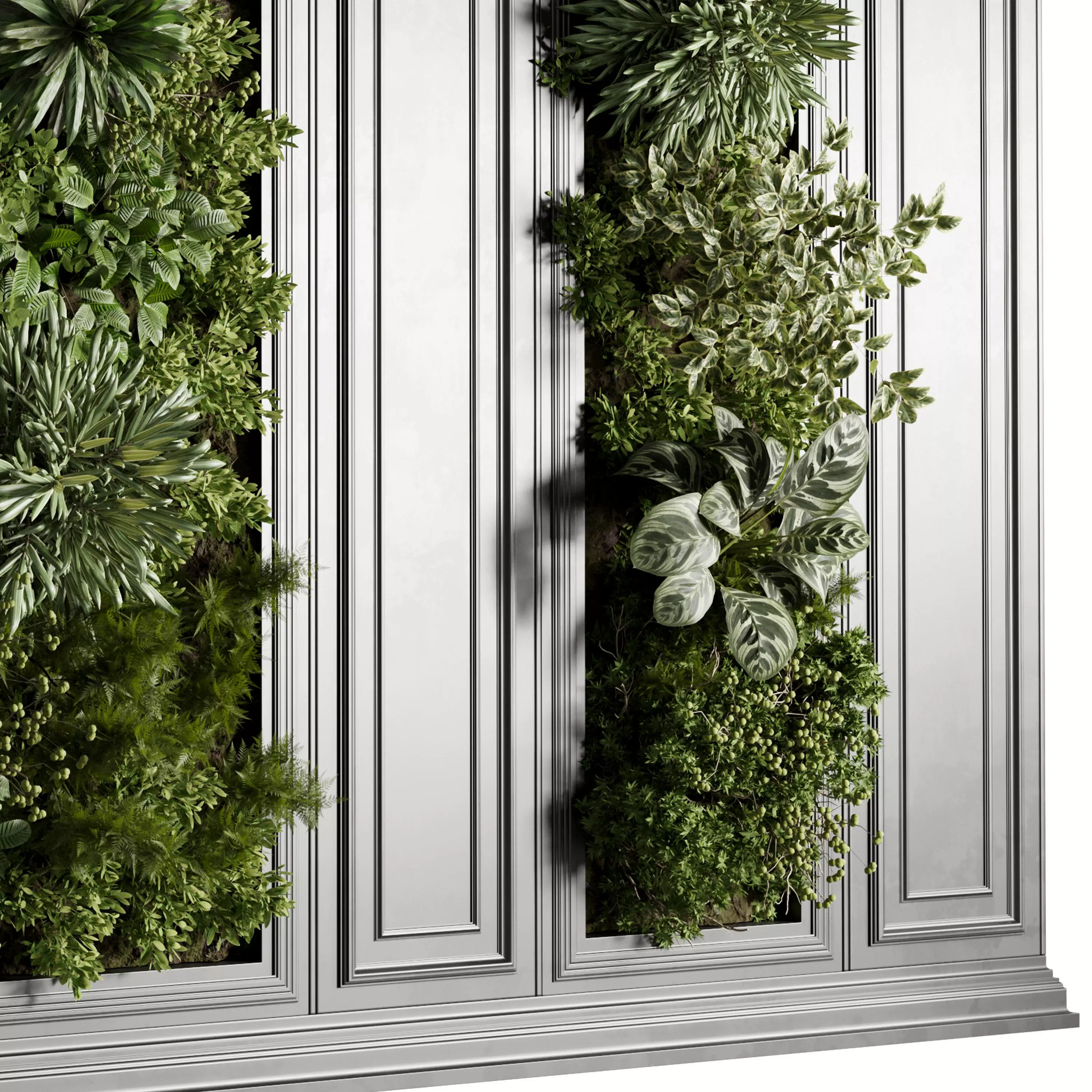 Plants Set Partition - Classic Garden Wall Decor Set 118  3D model_4