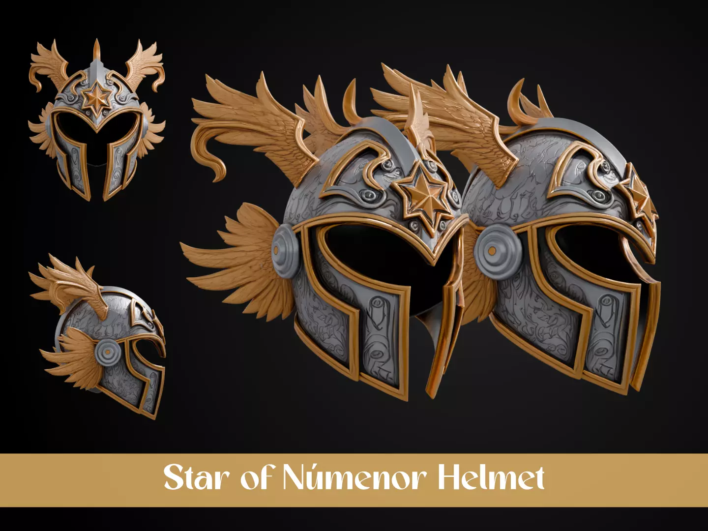 Stylized Numeror Helmet - Star of Numenor 3D print model