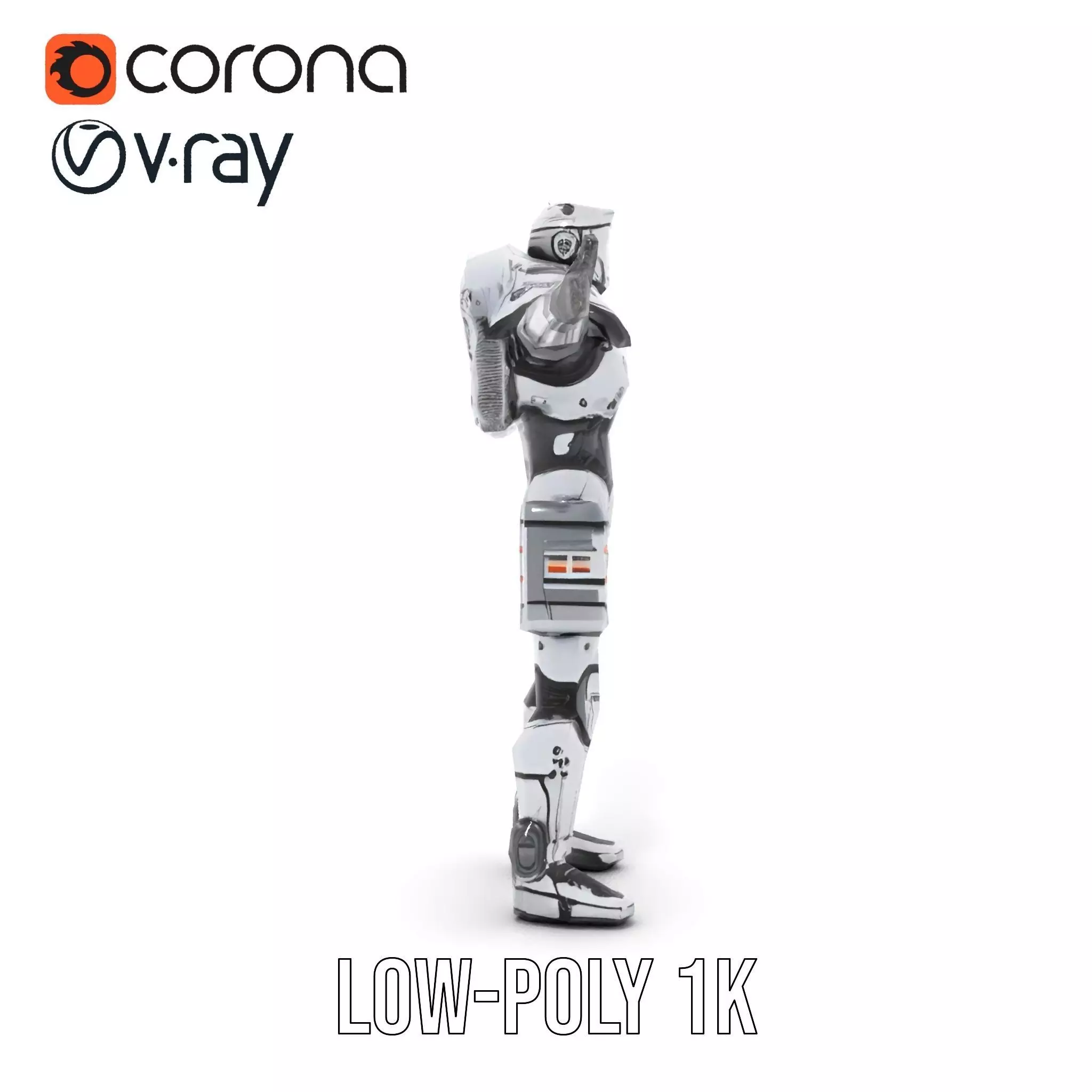 Sleek Robot Armor model pack Low-poly 3D model_31