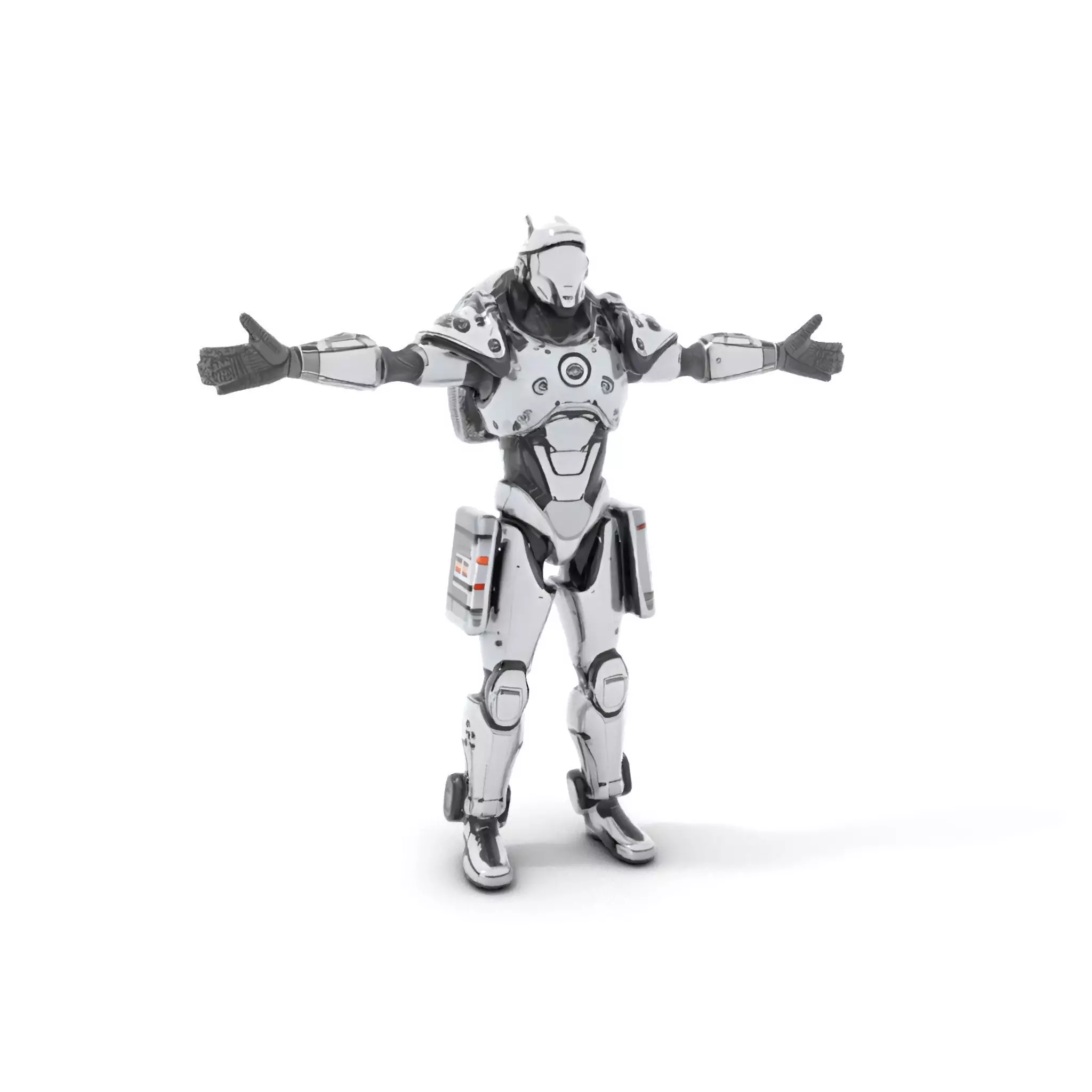 Sleek Robot Armor model pack Low-poly 3D model_5