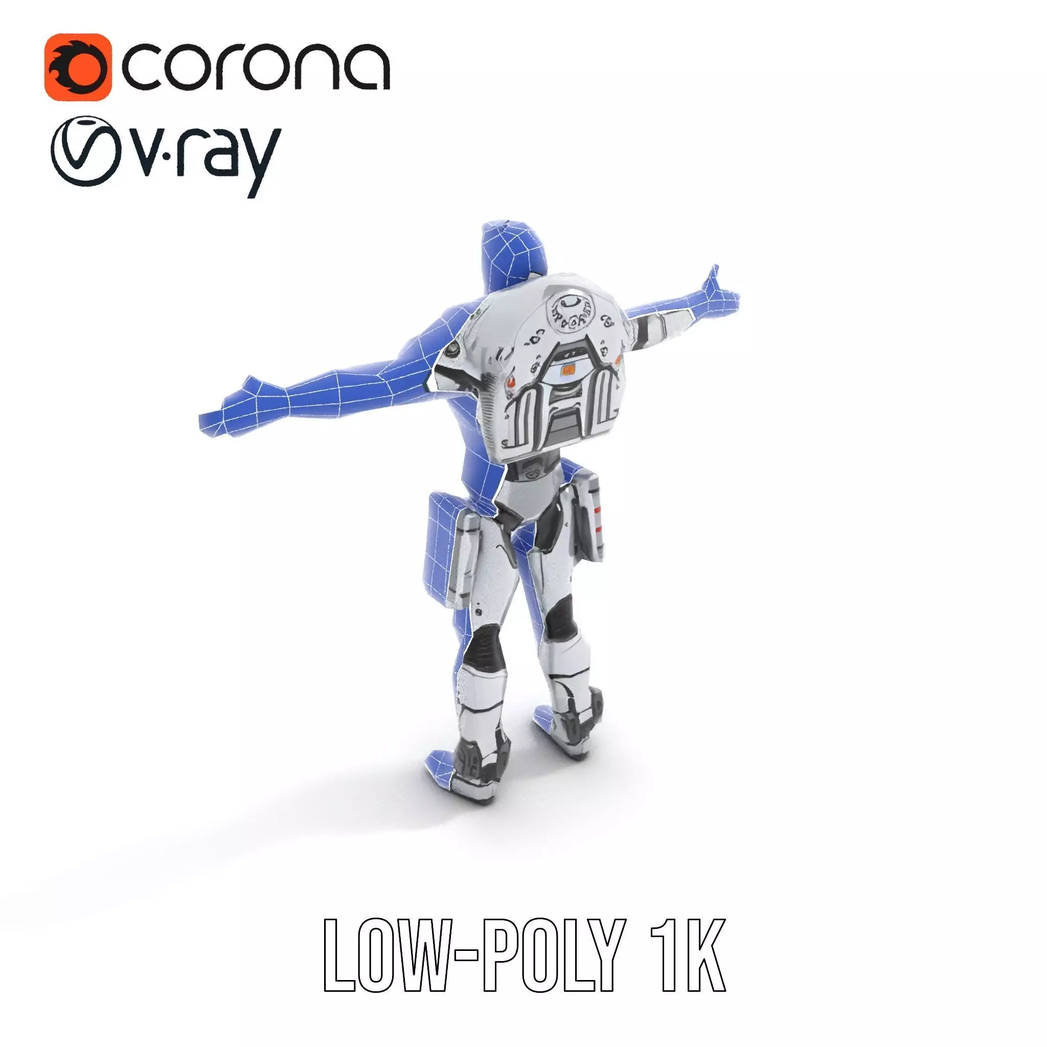 Sleek Robot Armor model pack Low-poly 3D model_12
