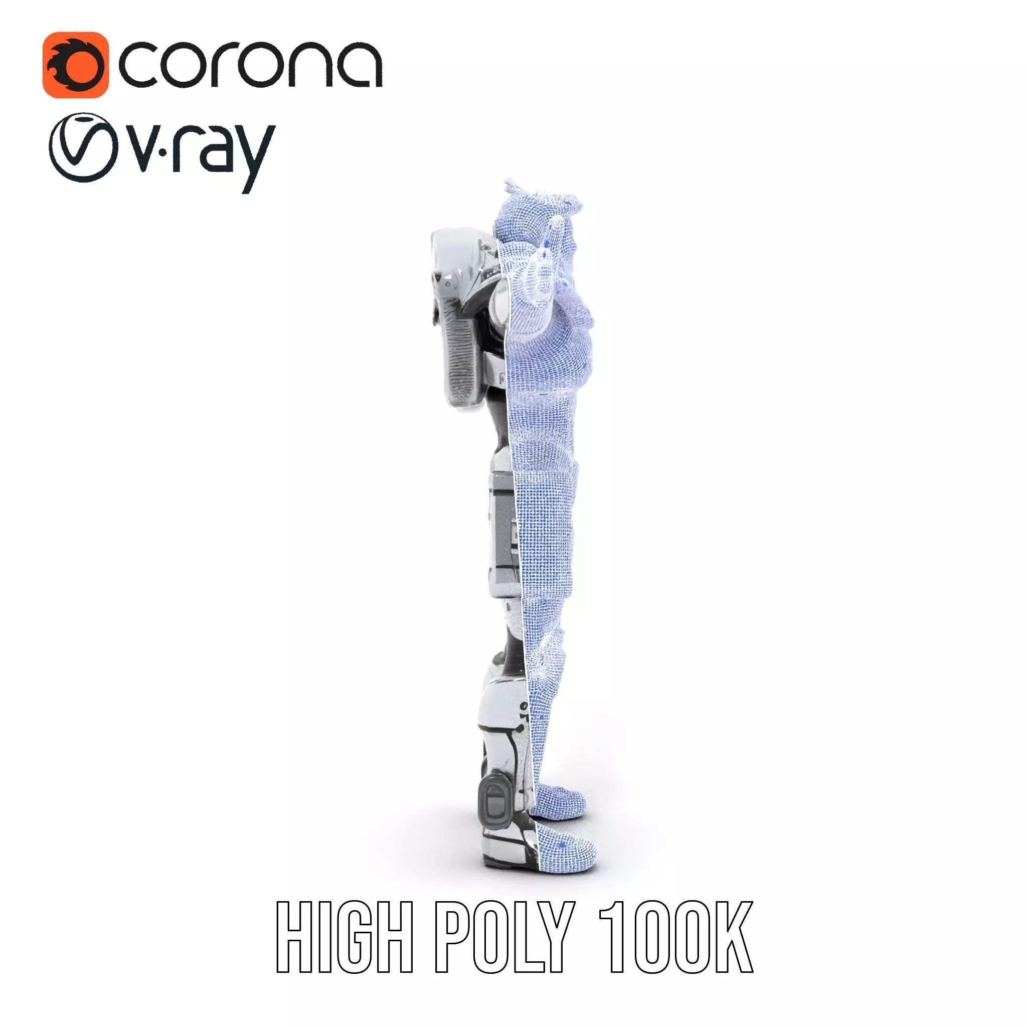 Sleek Robot Armor model pack Low-poly 3D model_34