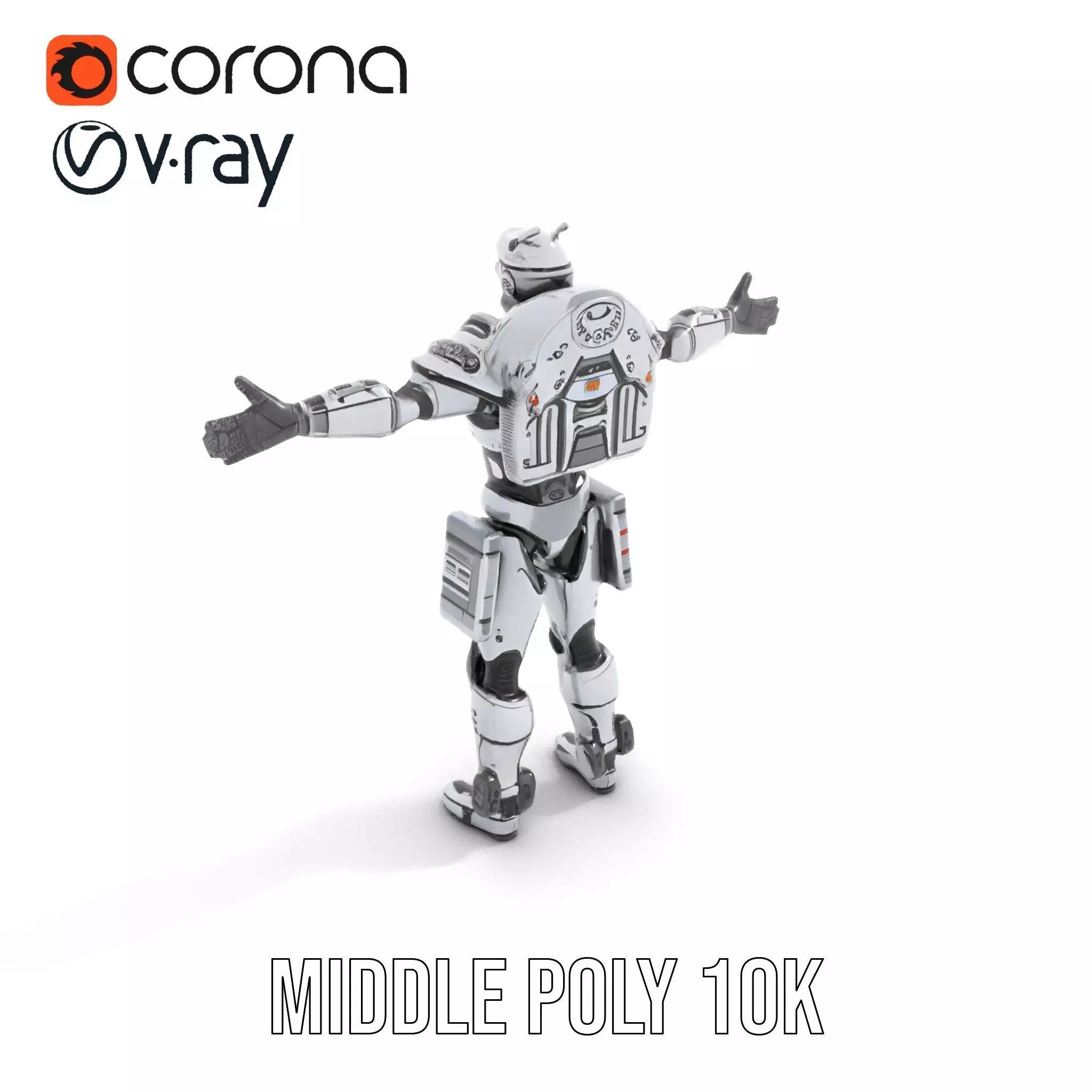 Sleek Robot Armor model pack Low-poly 3D model_6