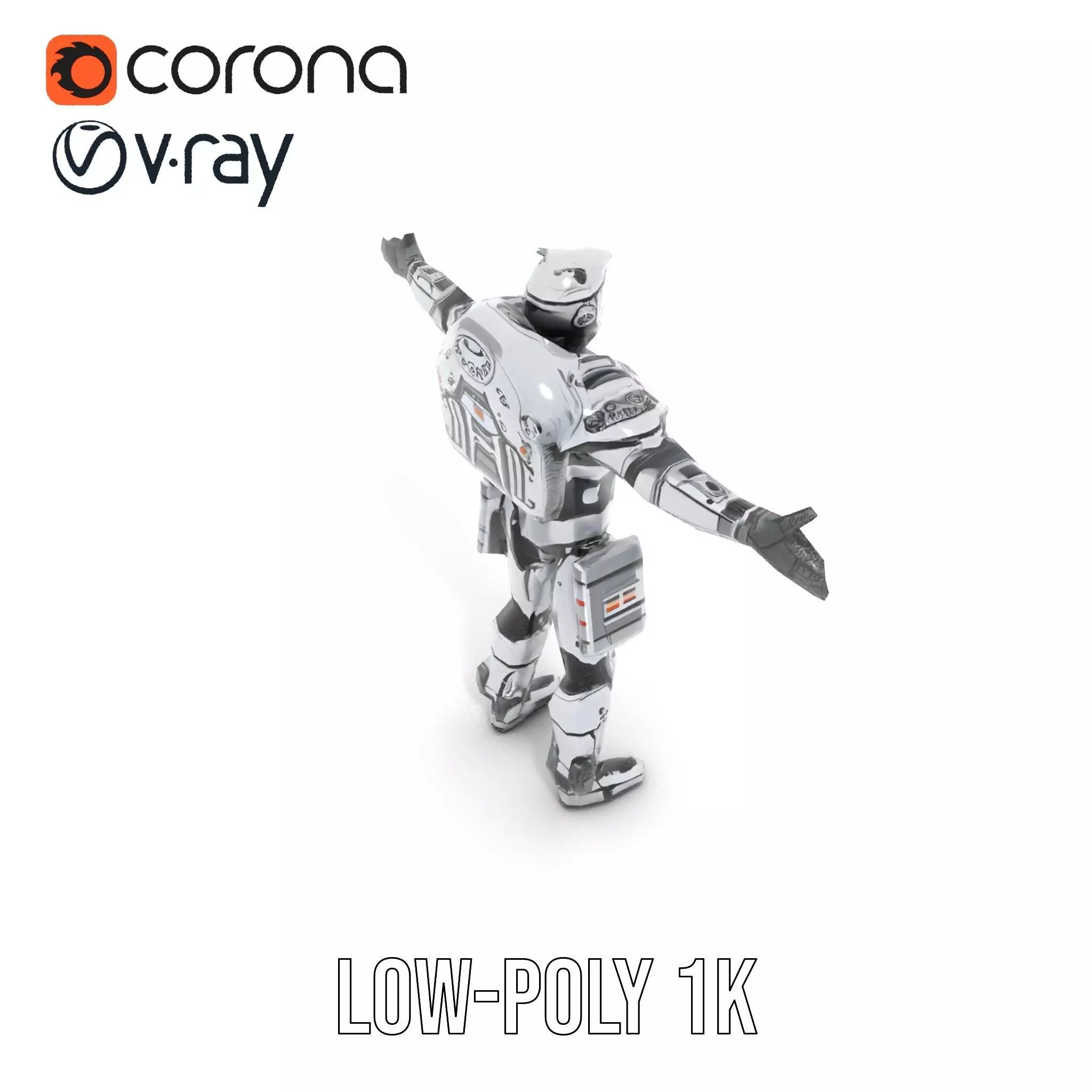 Sleek Robot Armor model pack Low-poly 3D model_22