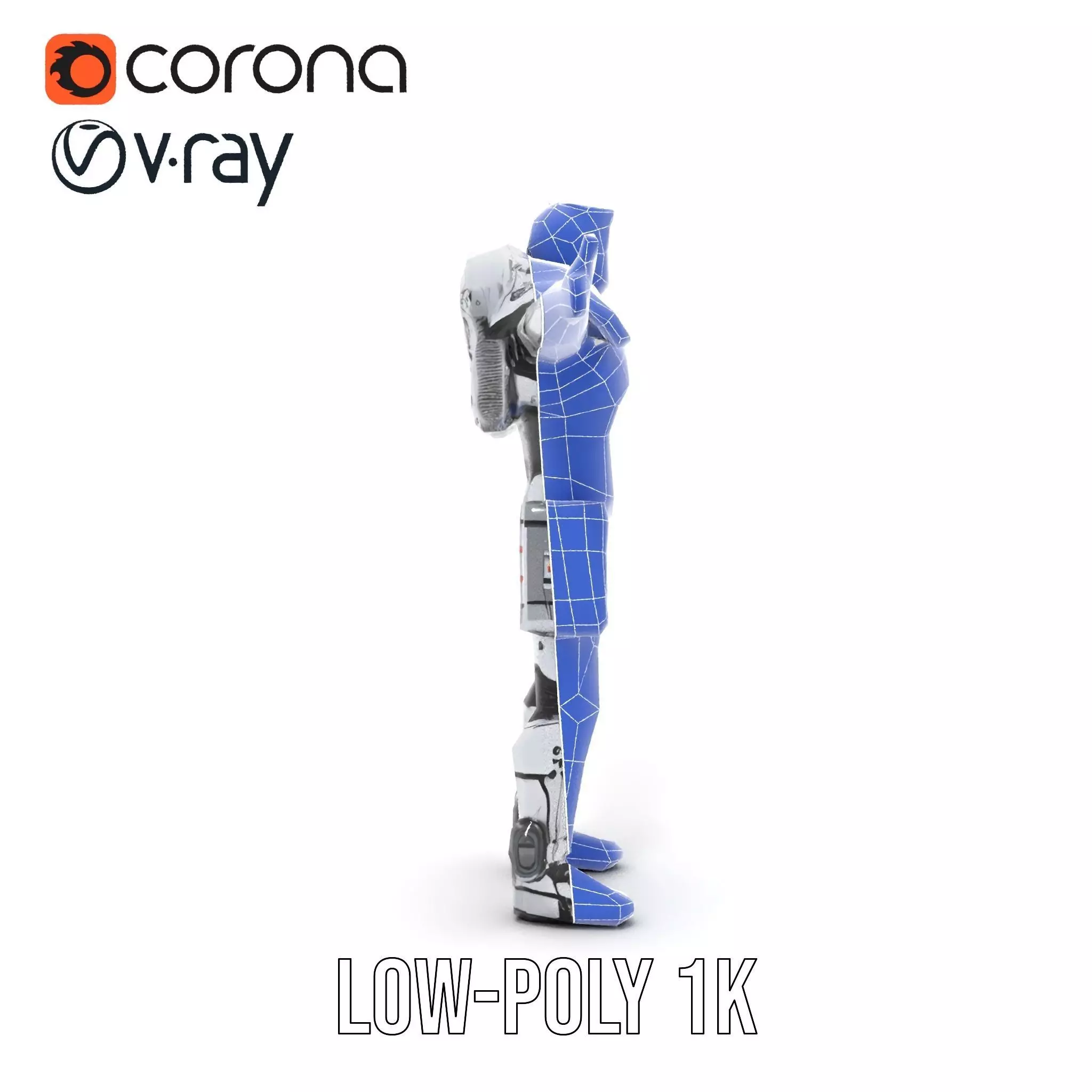 Sleek Robot Armor model pack Low-poly 3D model_28