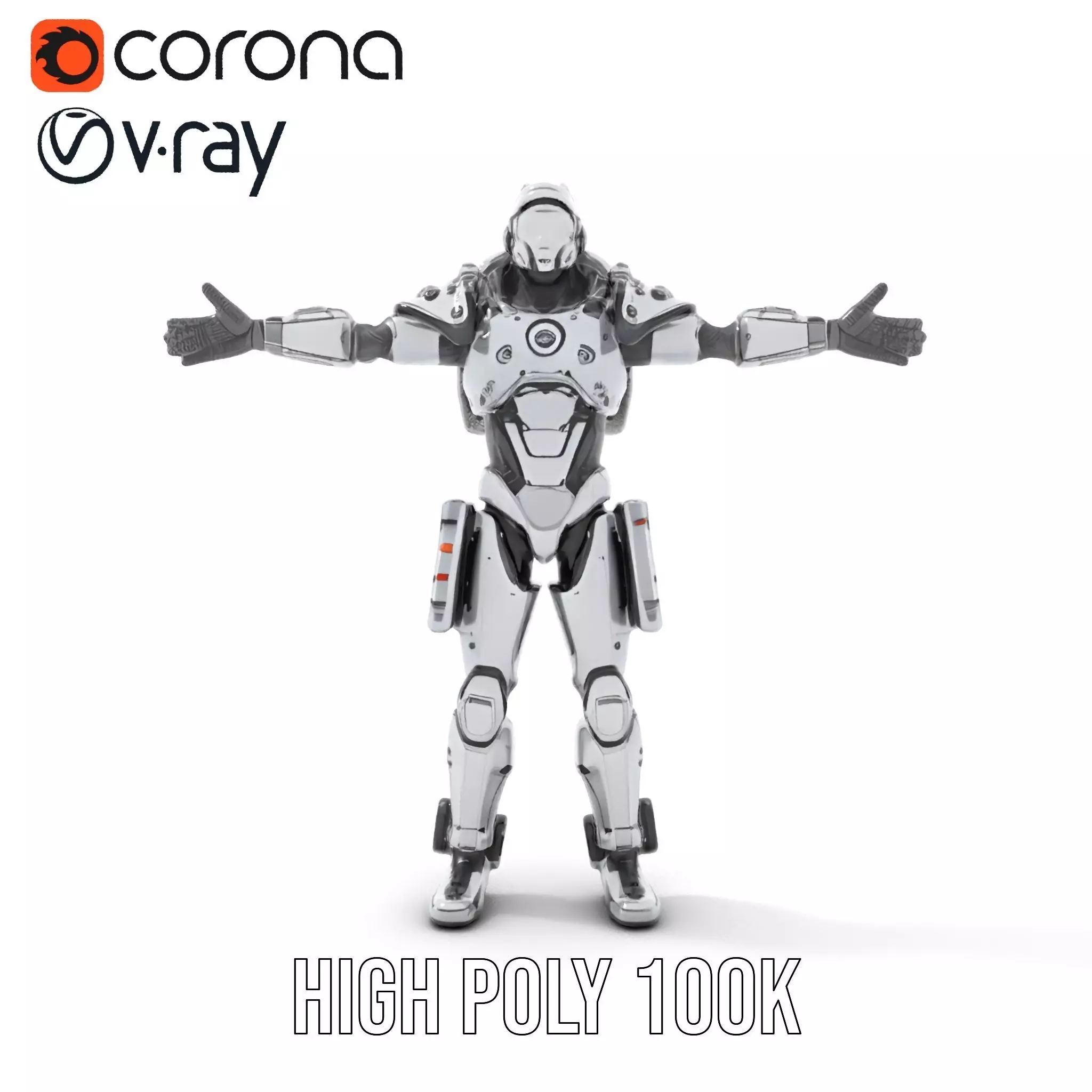 Sleek Robot Armor model pack Low-poly 3D model_32