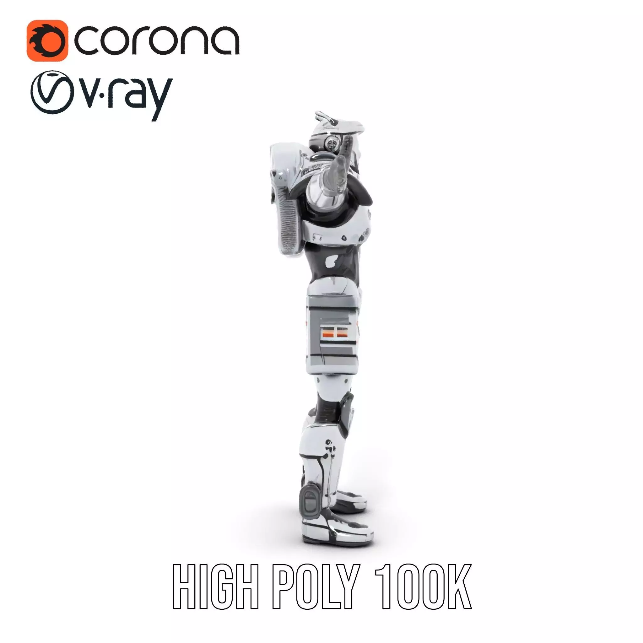 Sleek Robot Armor model pack Low-poly 3D model_29