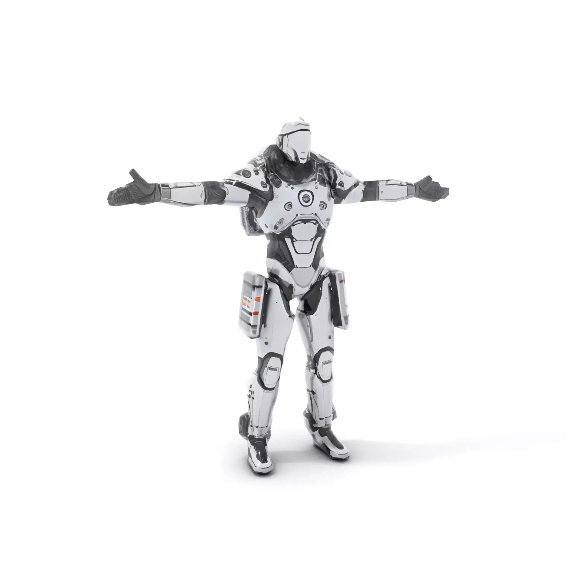 Sleek Robot Armor model pack Low-poly 3D model_14