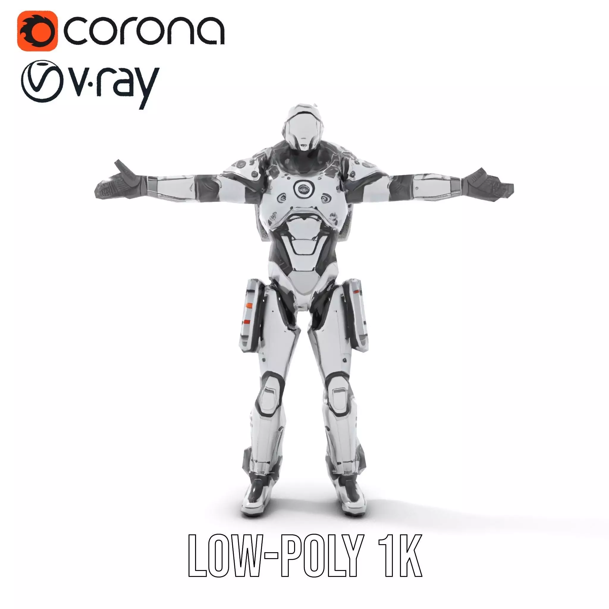 Sleek Robot Armor model pack Low-poly 3D model_9
