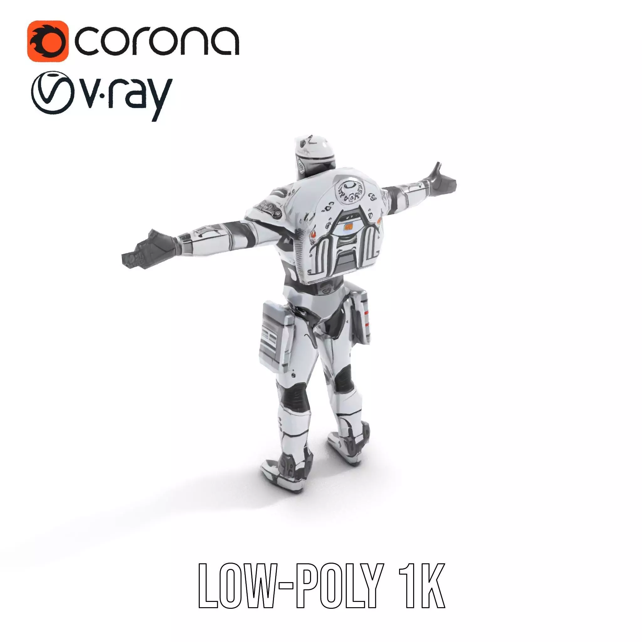 Sleek Robot Armor model pack Low-poly 3D model_16