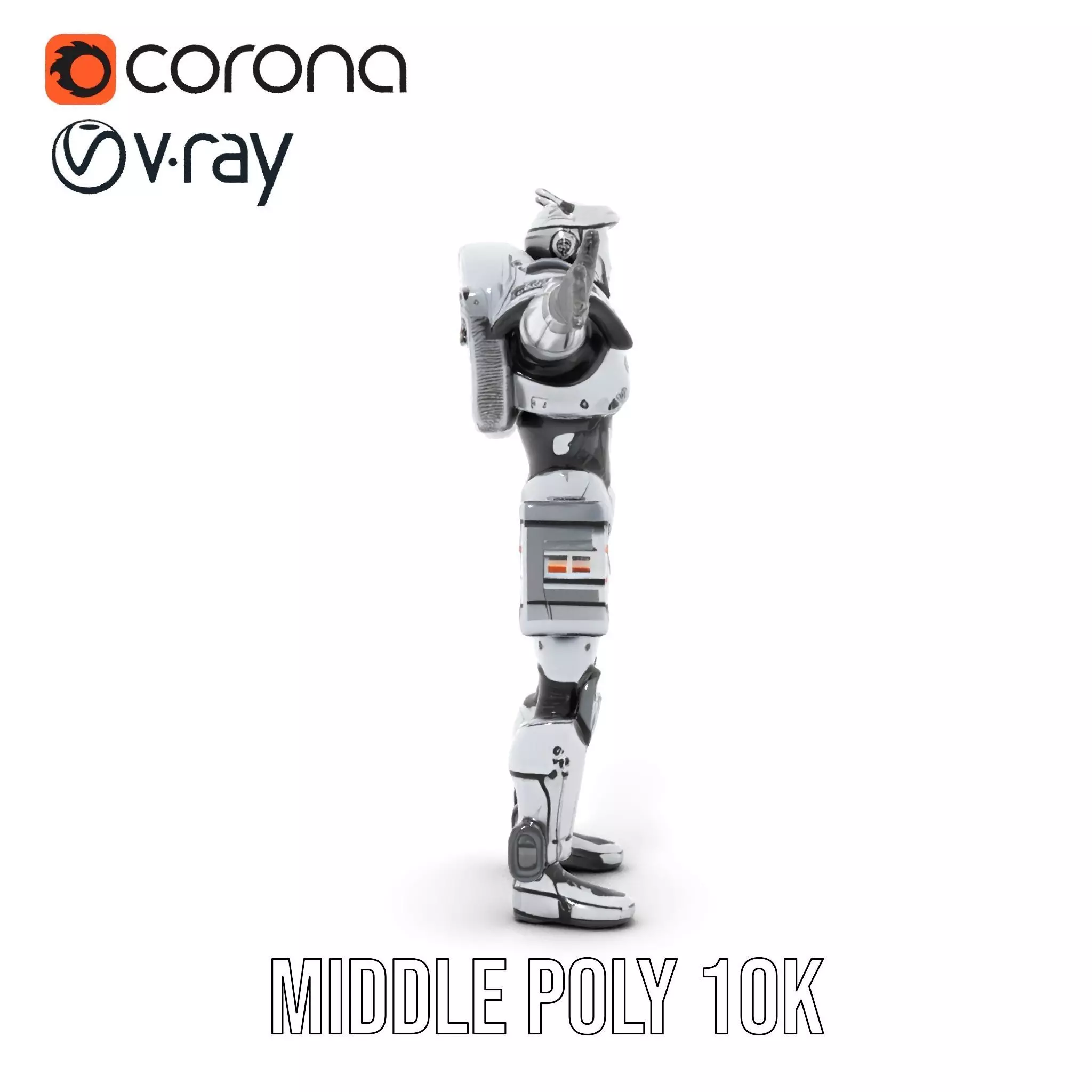 Sleek Robot Armor model pack Low-poly 3D model_27