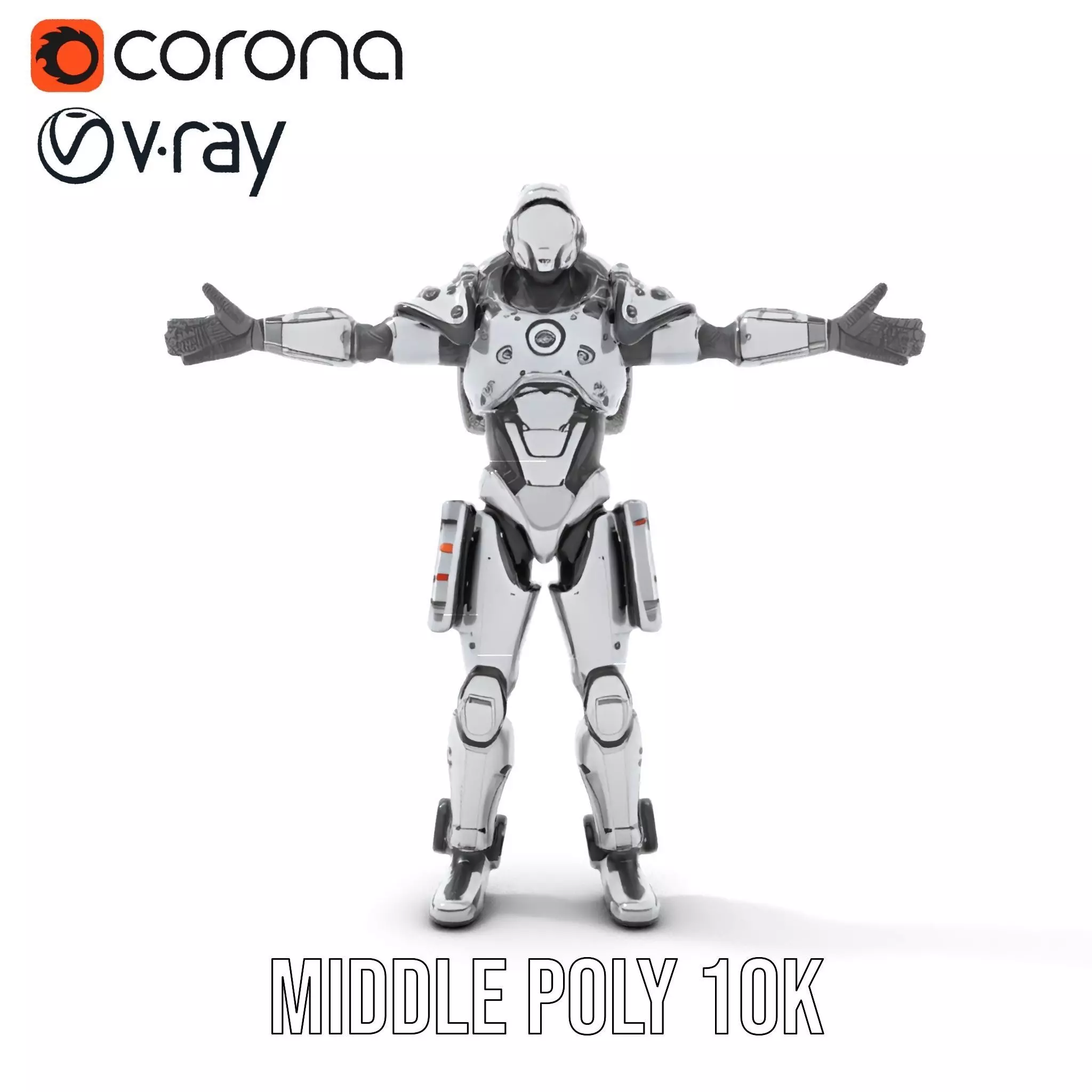 Sleek Robot Armor model pack Low-poly 3D model_30