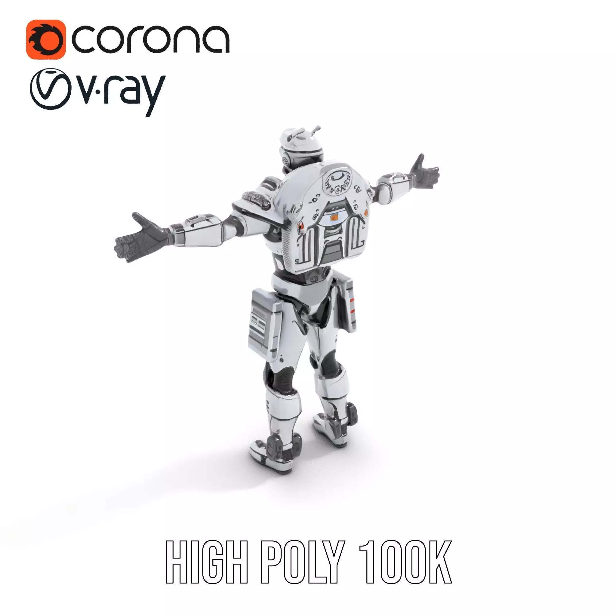 Sleek Robot Armor model pack Low-poly 3D model_17