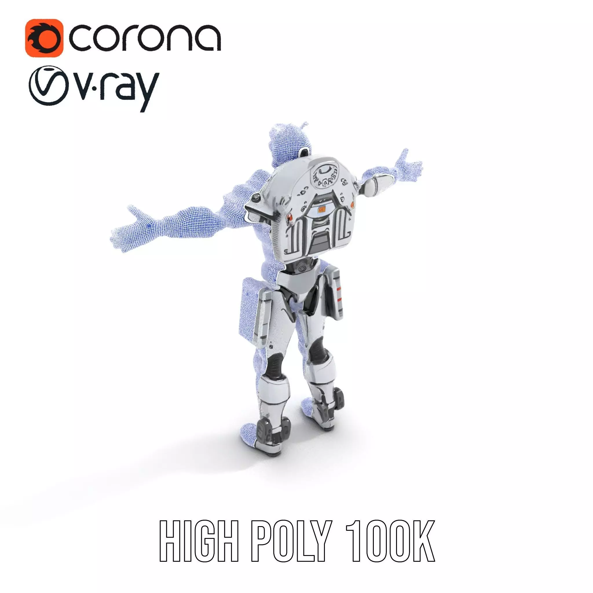 Sleek Robot Armor model pack Low-poly 3D model_23