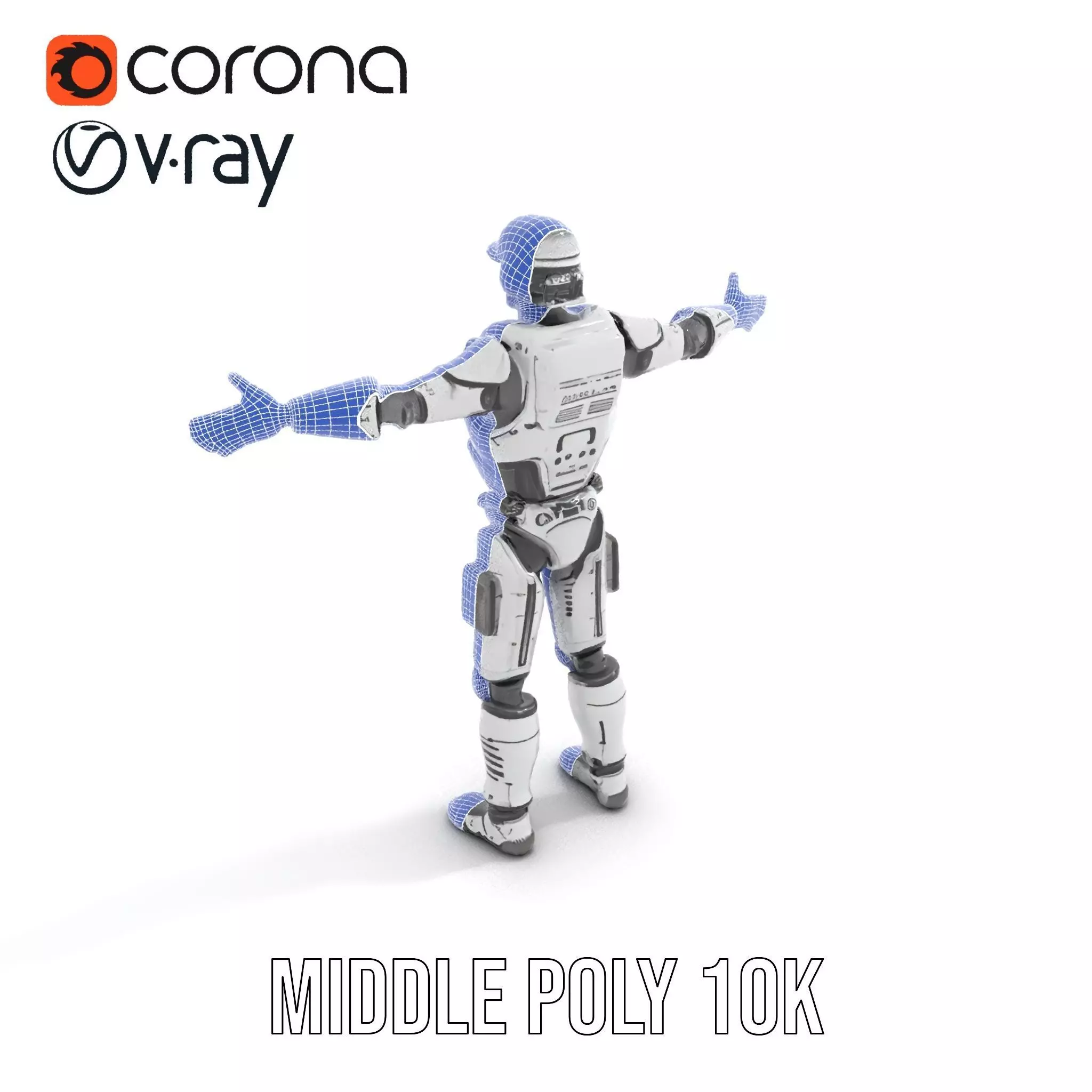 Advanced Silver Robot model pack Low-poly 3D model_27