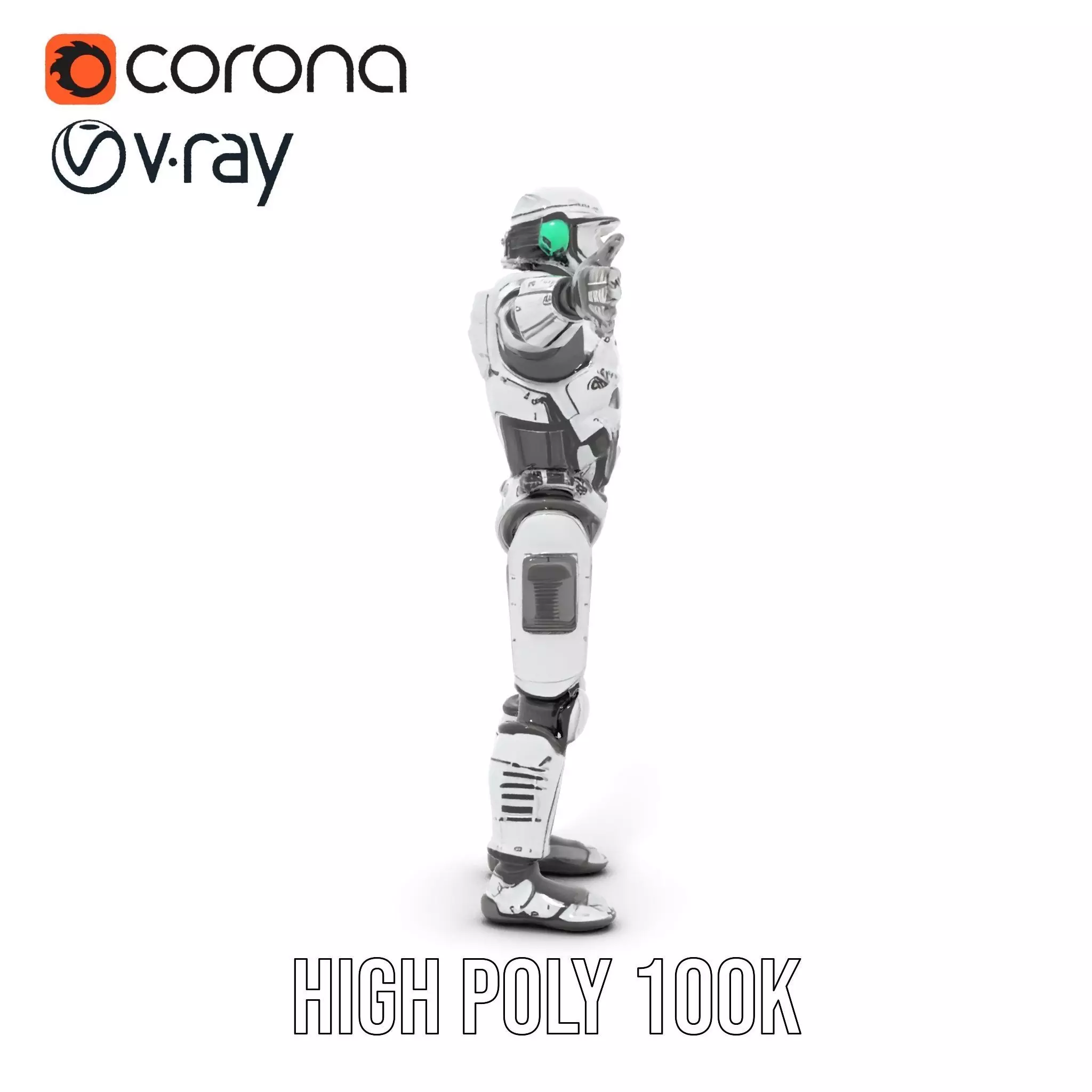 Advanced Silver Robot model pack Low-poly 3D model_32