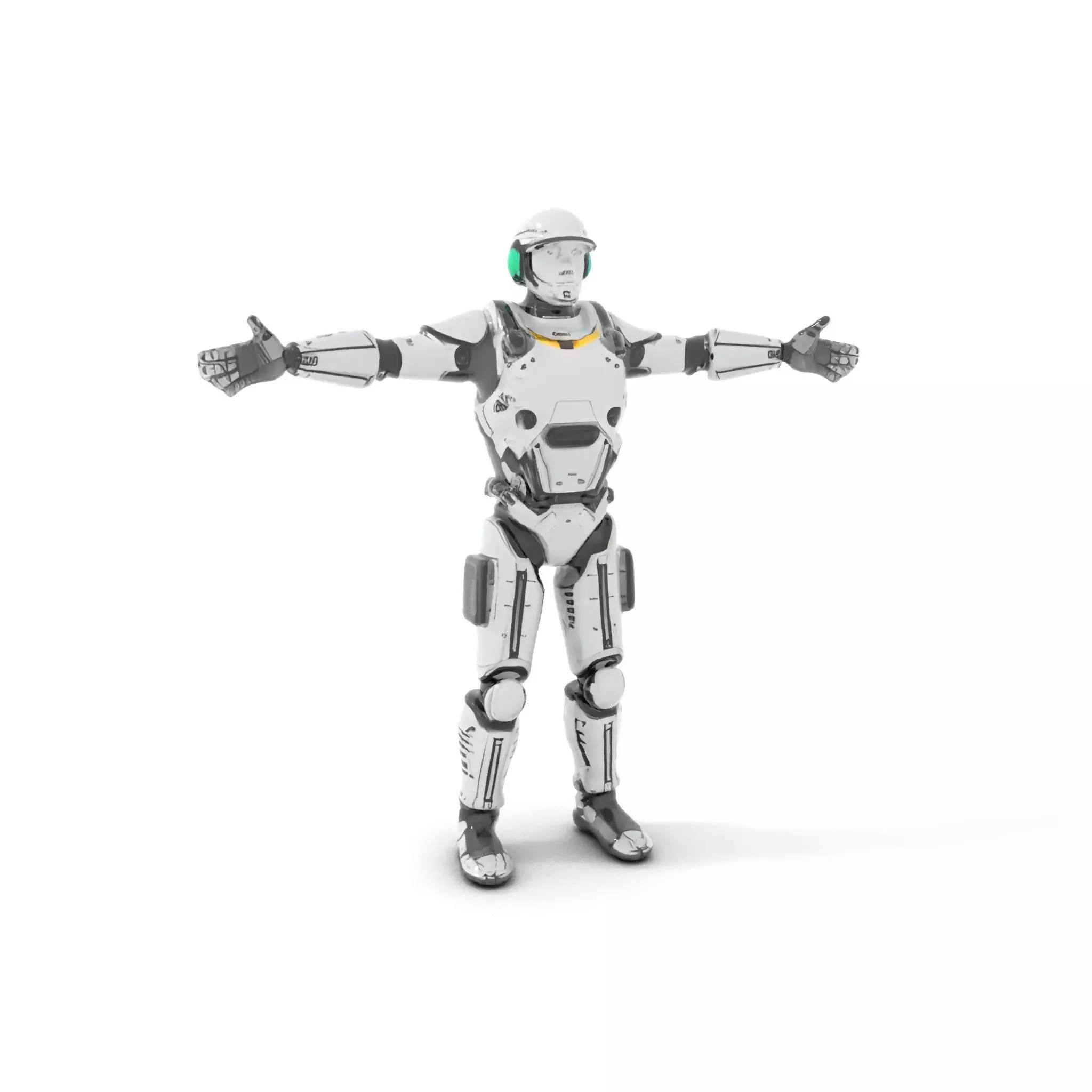 Advanced Silver Robot model pack Low-poly 3D model_5