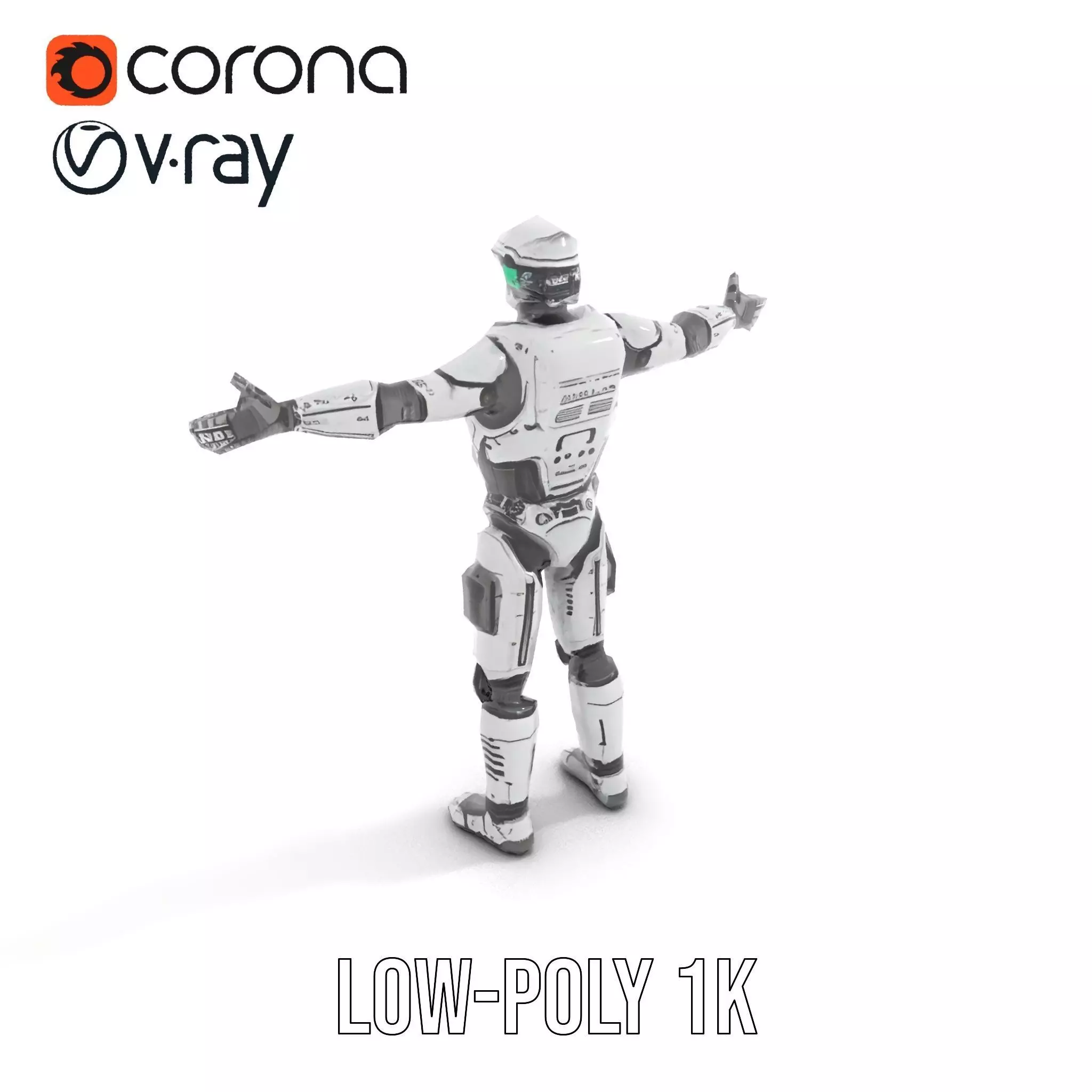 Advanced Silver Robot model pack Low-poly 3D model_25