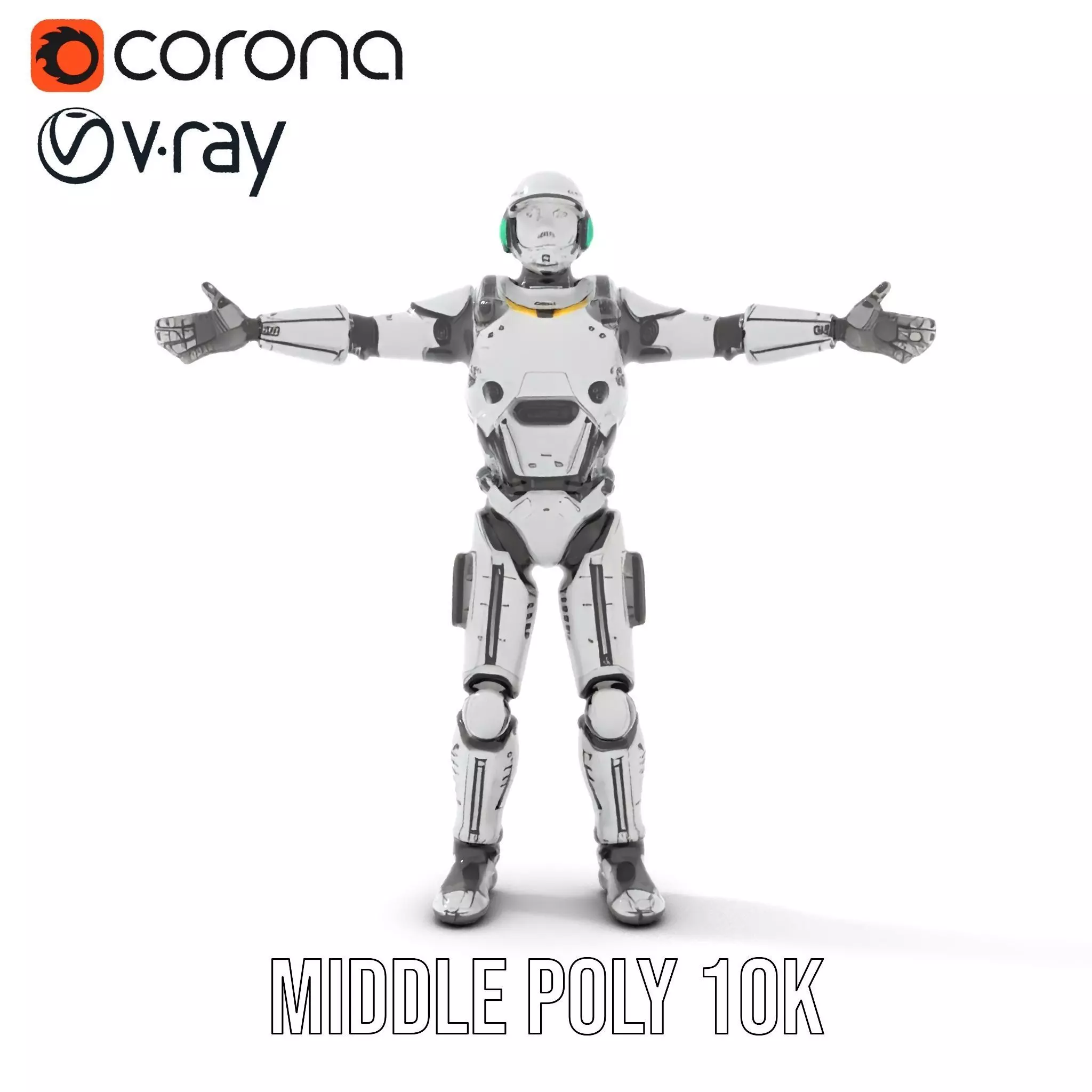 Advanced Silver Robot model pack Low-poly 3D model_11