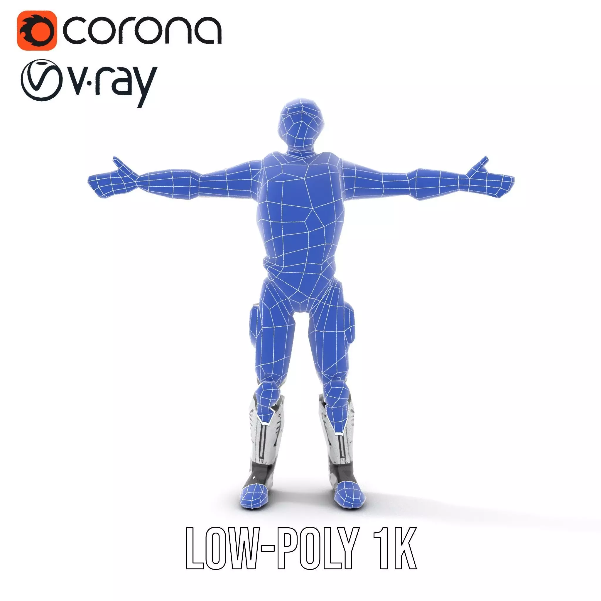 Advanced Silver Robot model pack Low-poly 3D model_16