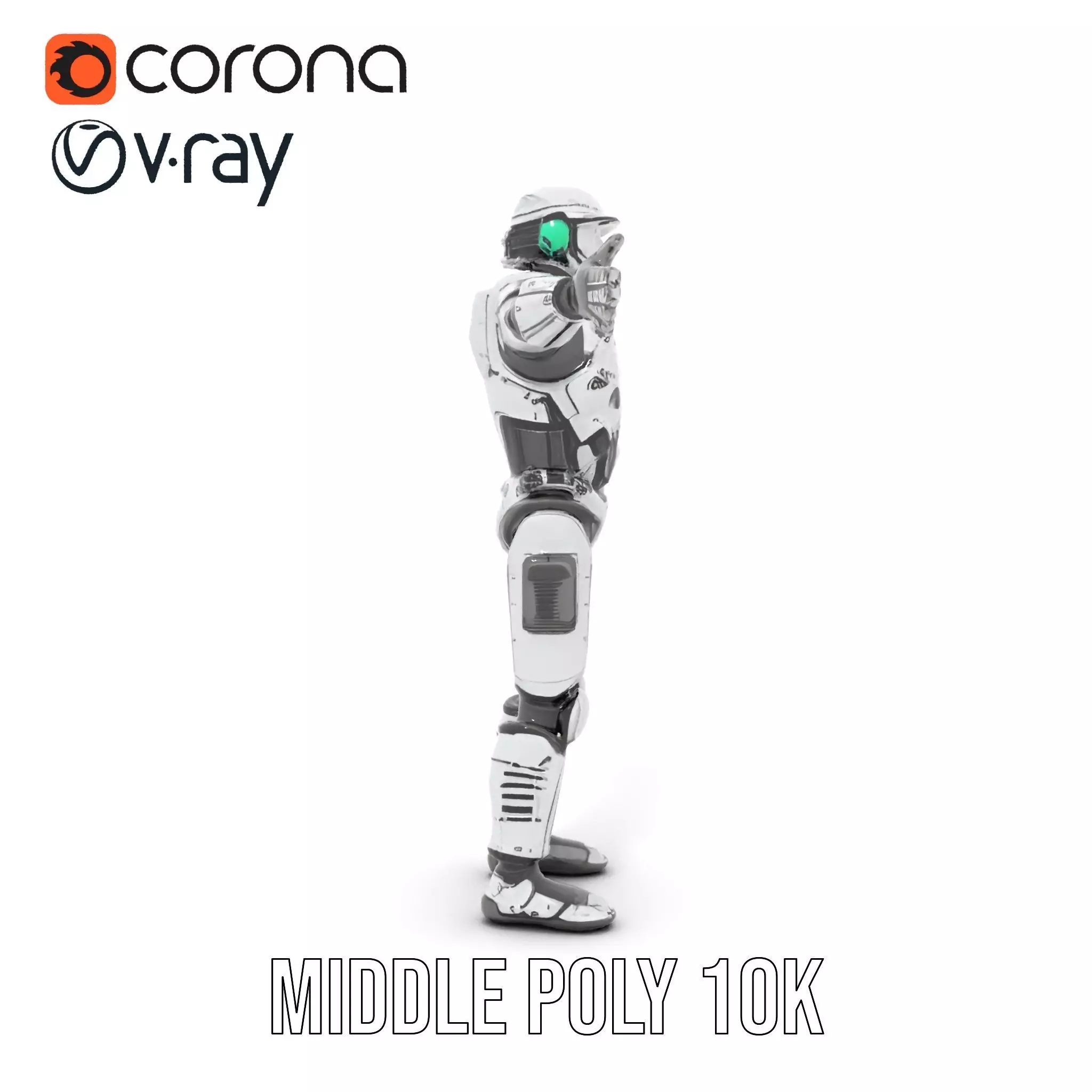 Advanced Silver Robot model pack Low-poly 3D model_30