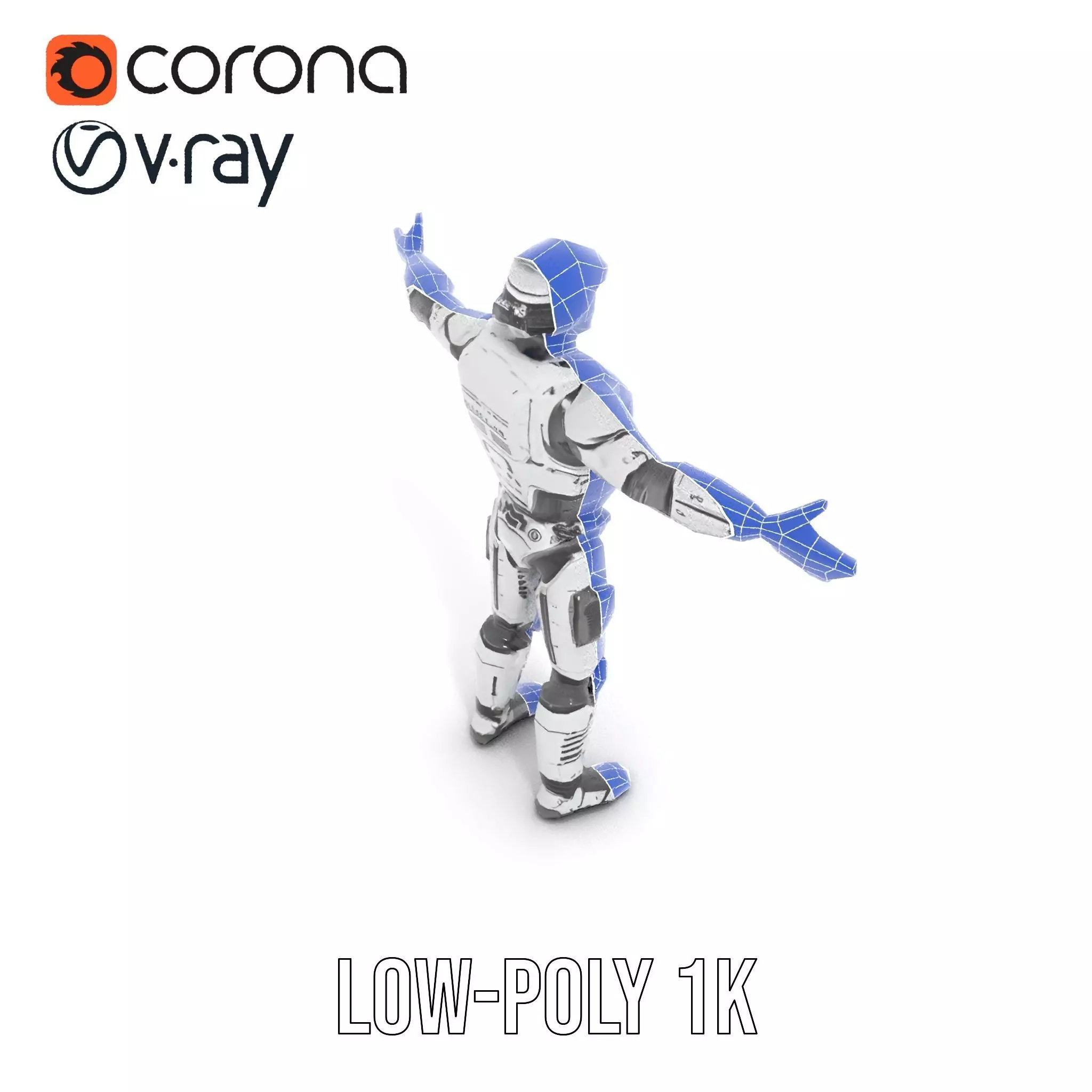 Advanced Silver Robot model pack Low-poly 3D model_28