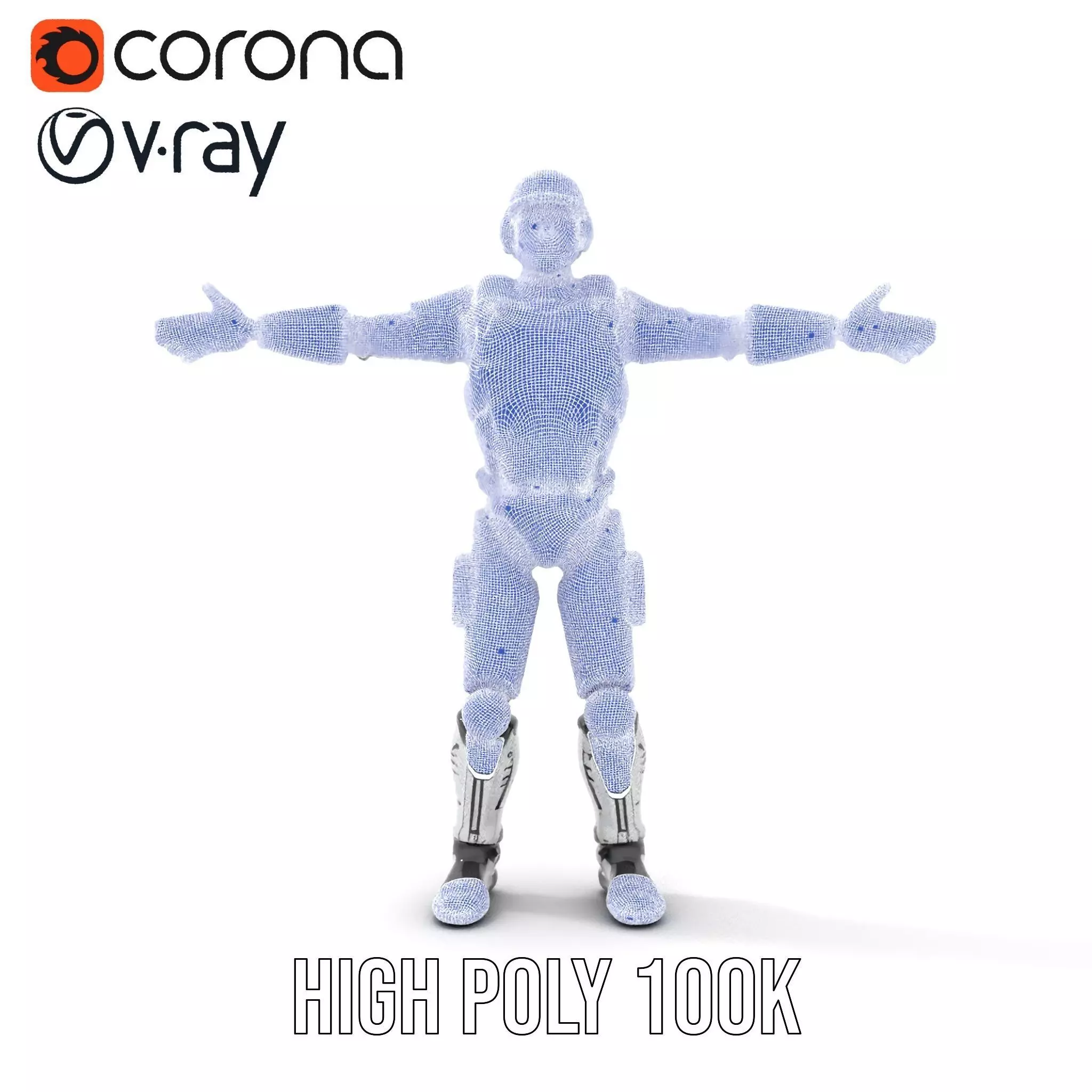 Advanced Silver Robot model pack Low-poly 3D model_33