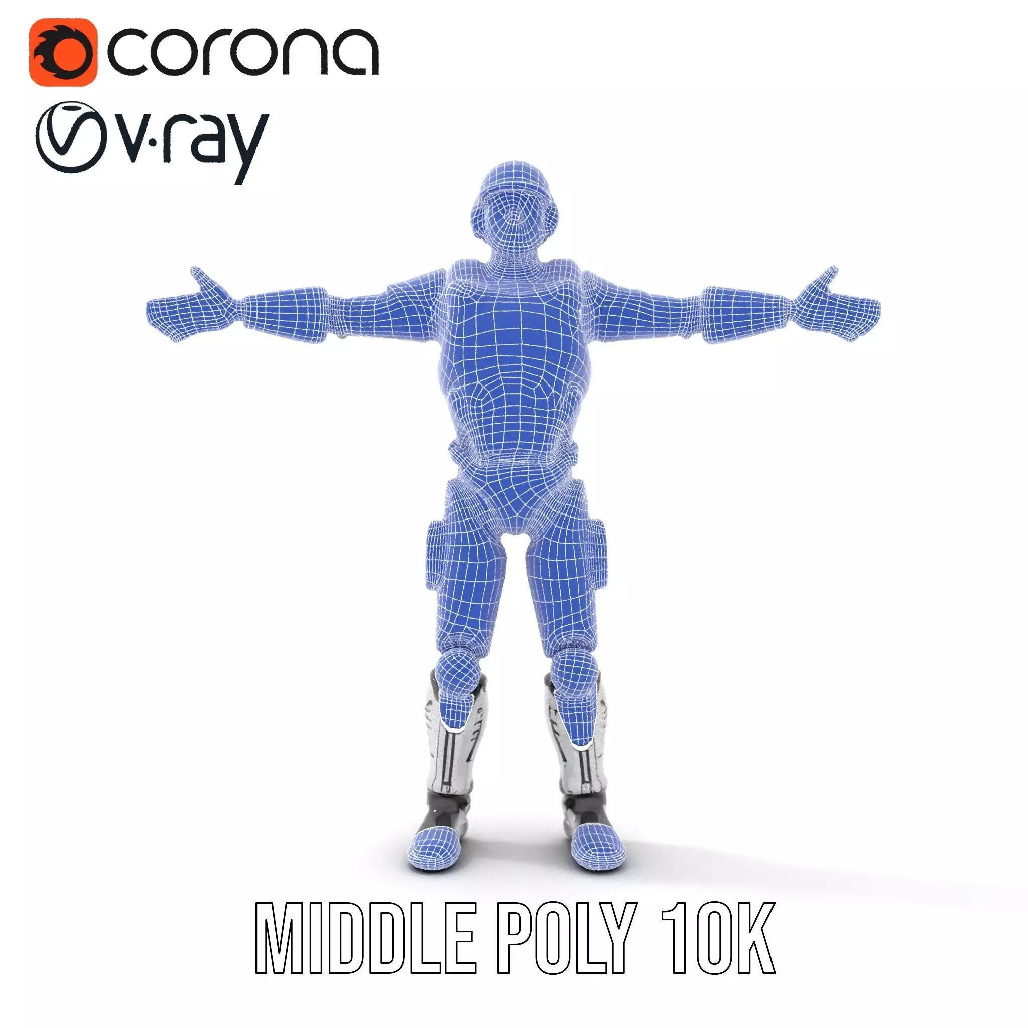Advanced Silver Robot model pack Low-poly 3D model_18