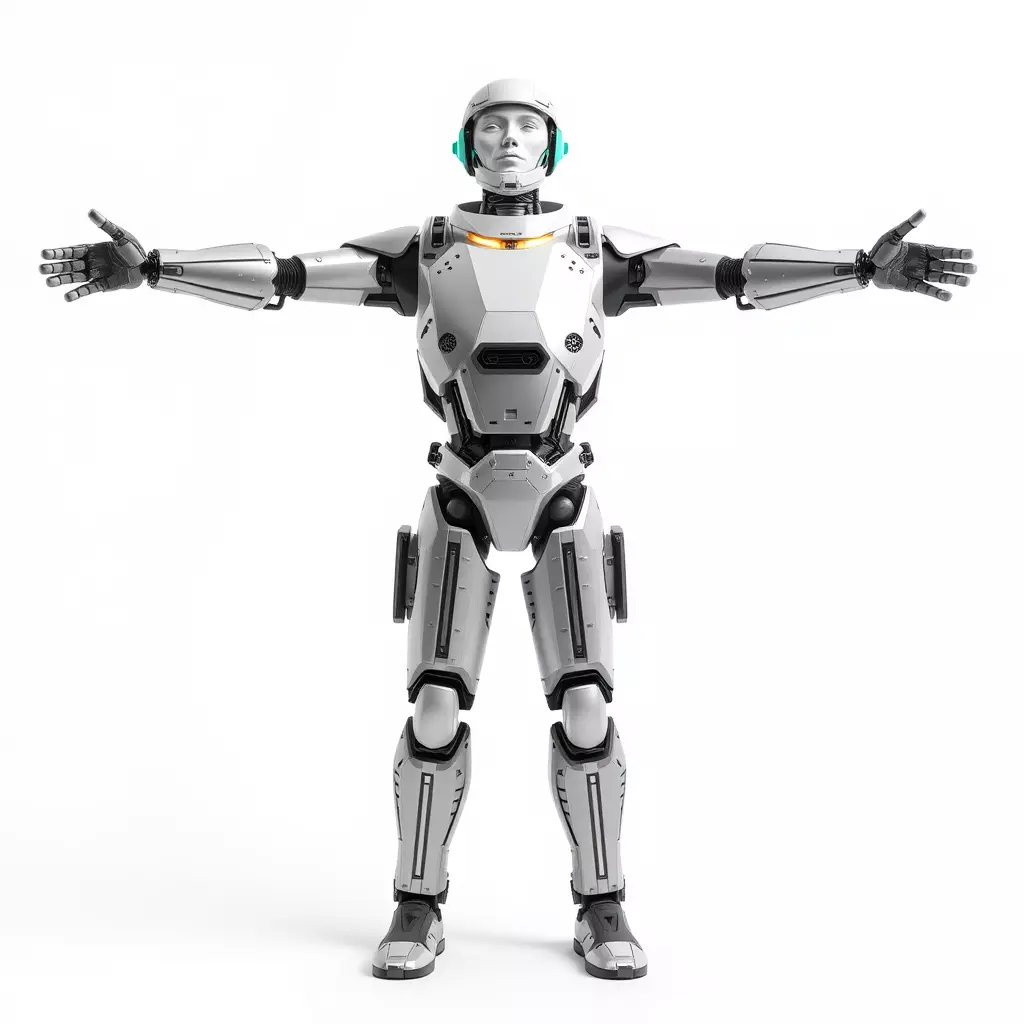 Advanced Silver Robot model pack Low-poly 3D model_2