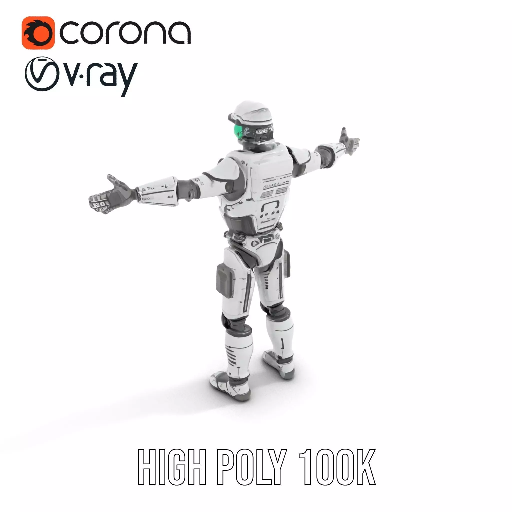 Advanced Silver Robot model pack Low-poly 3D model_23