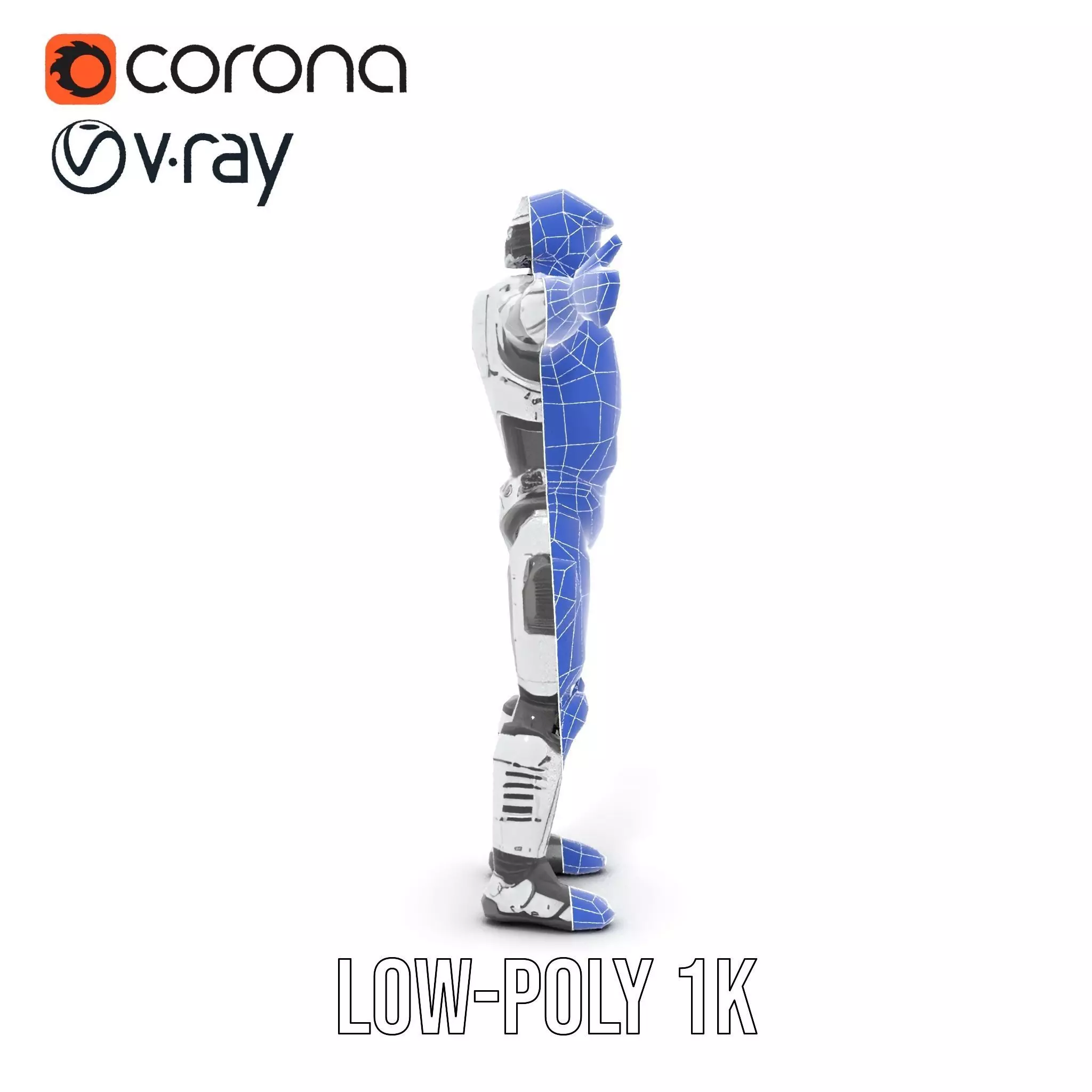 Advanced Silver Robot model pack Low-poly 3D model_31