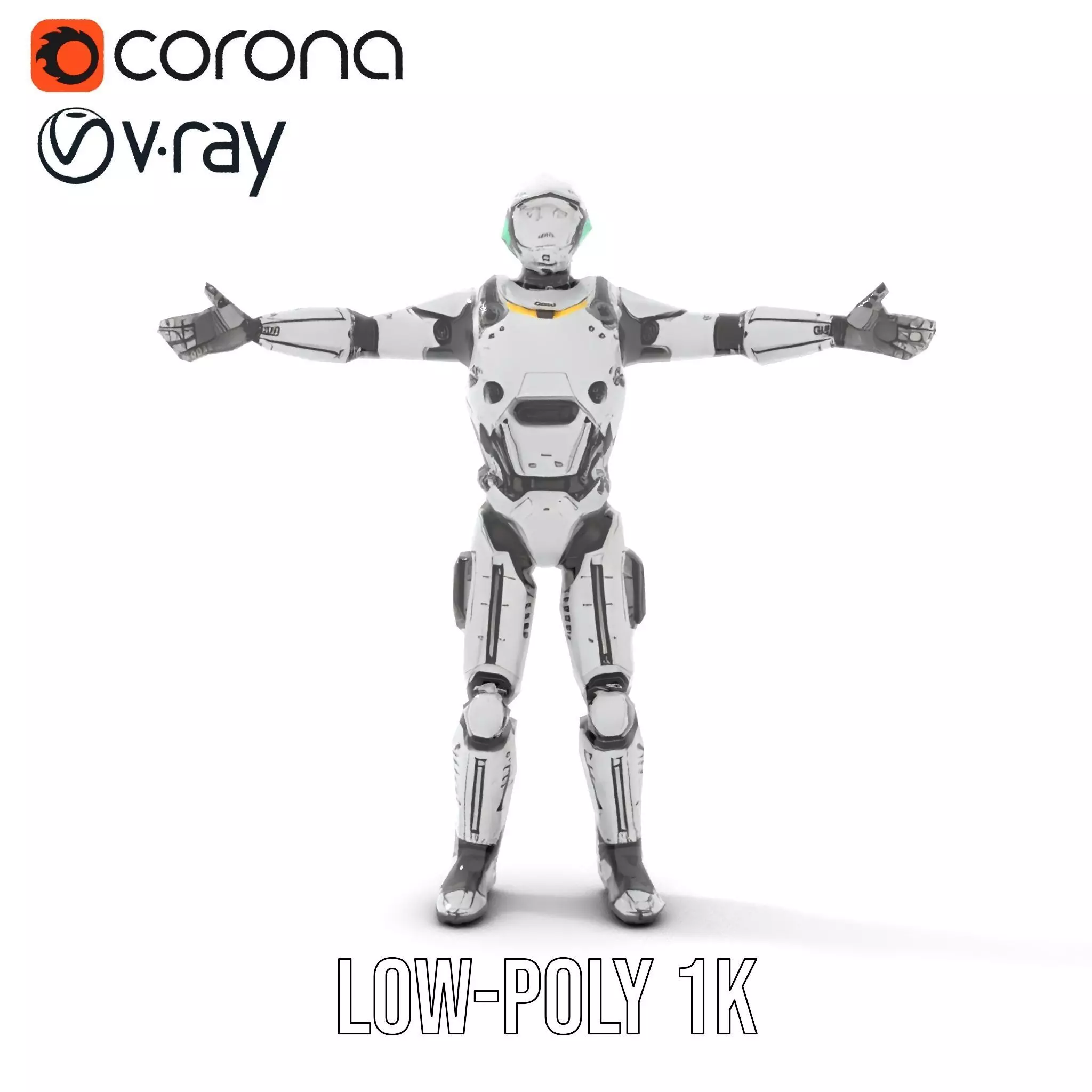 Advanced Silver Robot model pack Low-poly 3D model_7