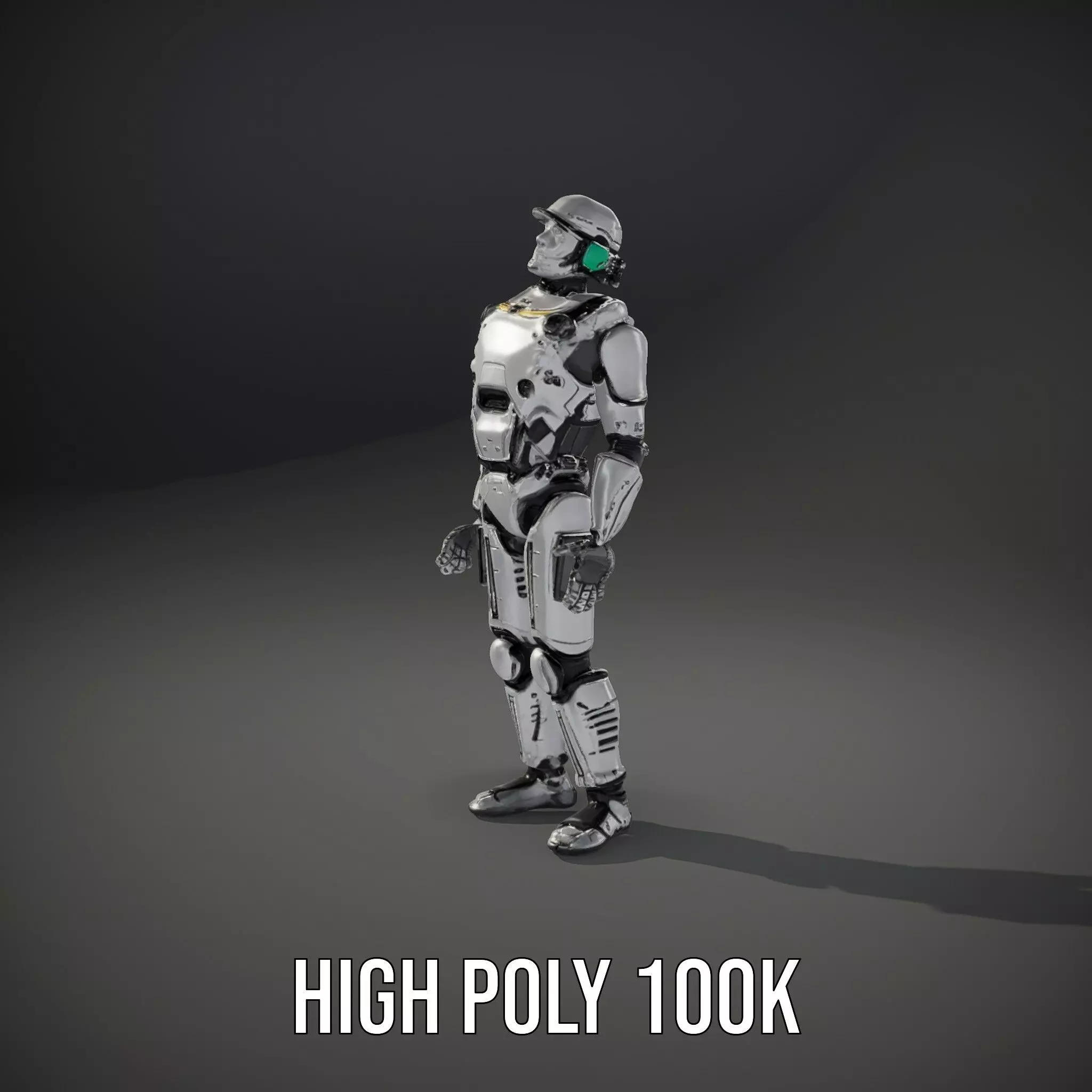 Advanced Silver Robot model pack Low-poly 3D model_8
