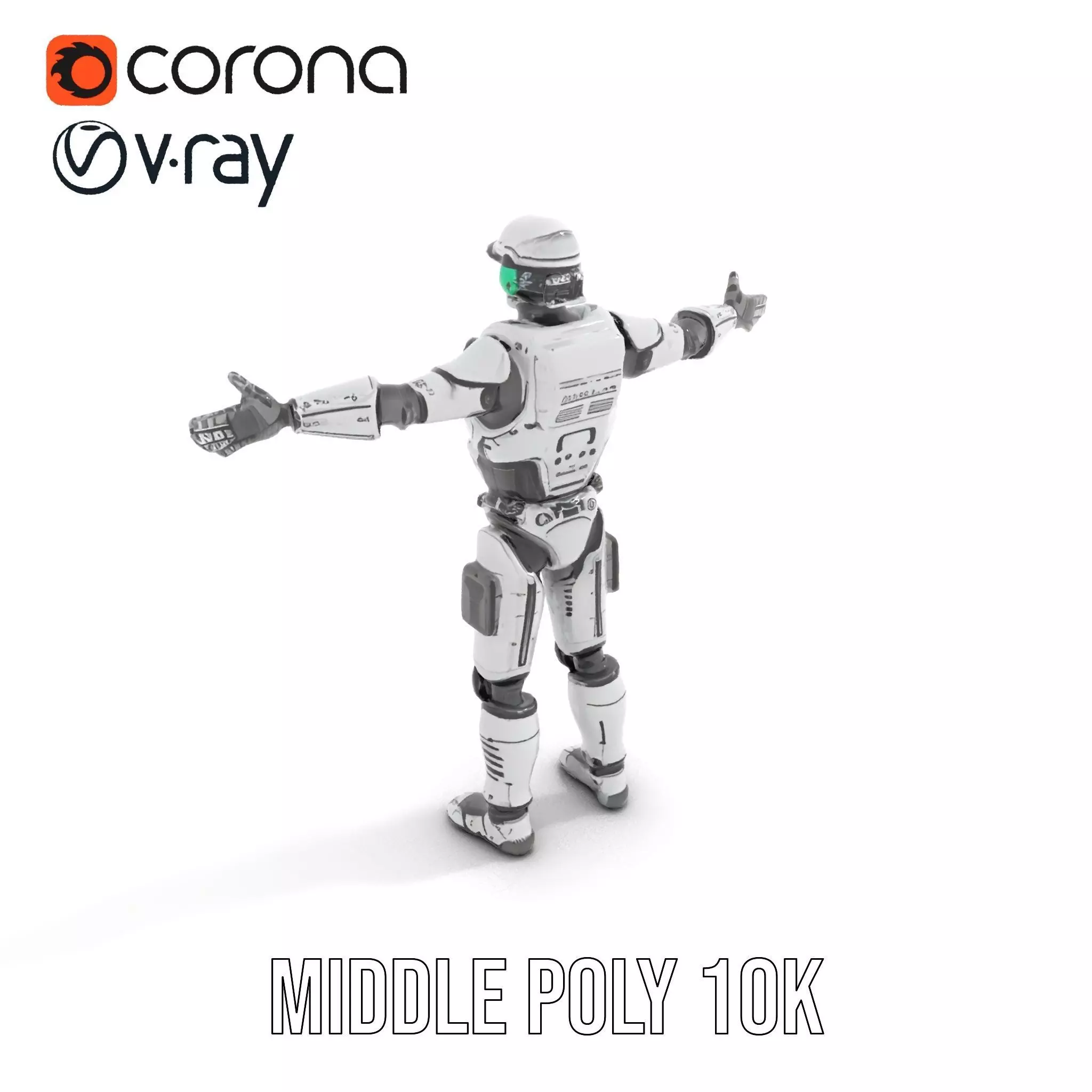 Advanced Silver Robot model pack Low-poly 3D model_6