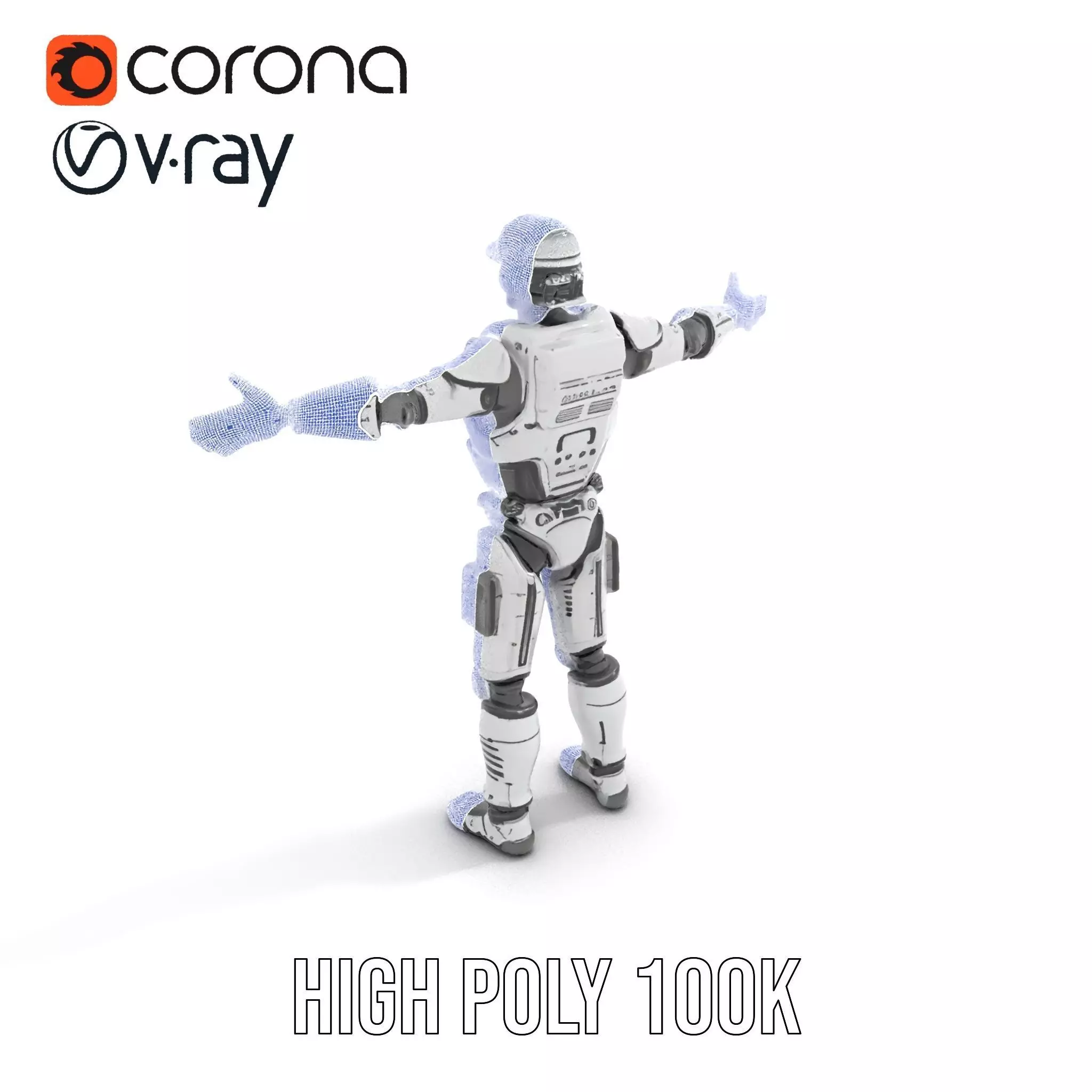 Advanced Silver Robot model pack Low-poly 3D model_20