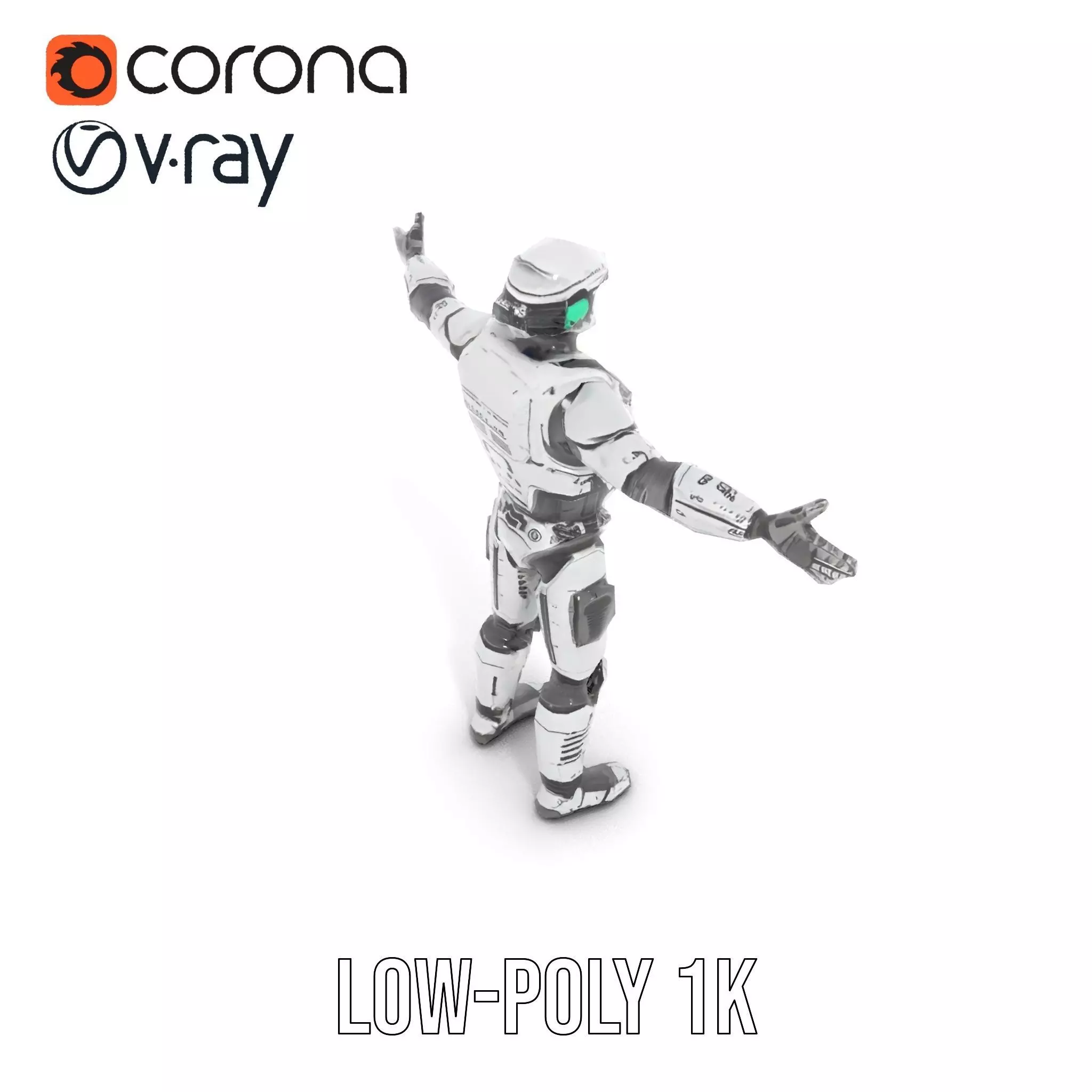 Advanced Silver Robot model pack Low-poly 3D model_14