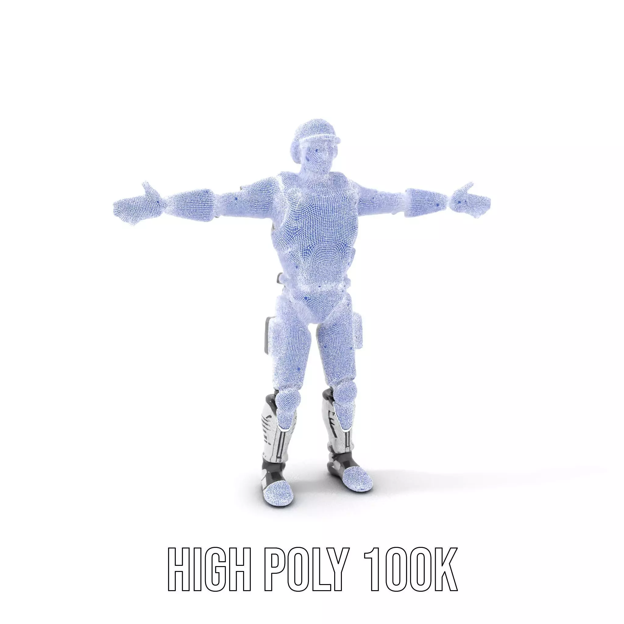 Advanced Silver Robot model pack Low-poly 3D model_4