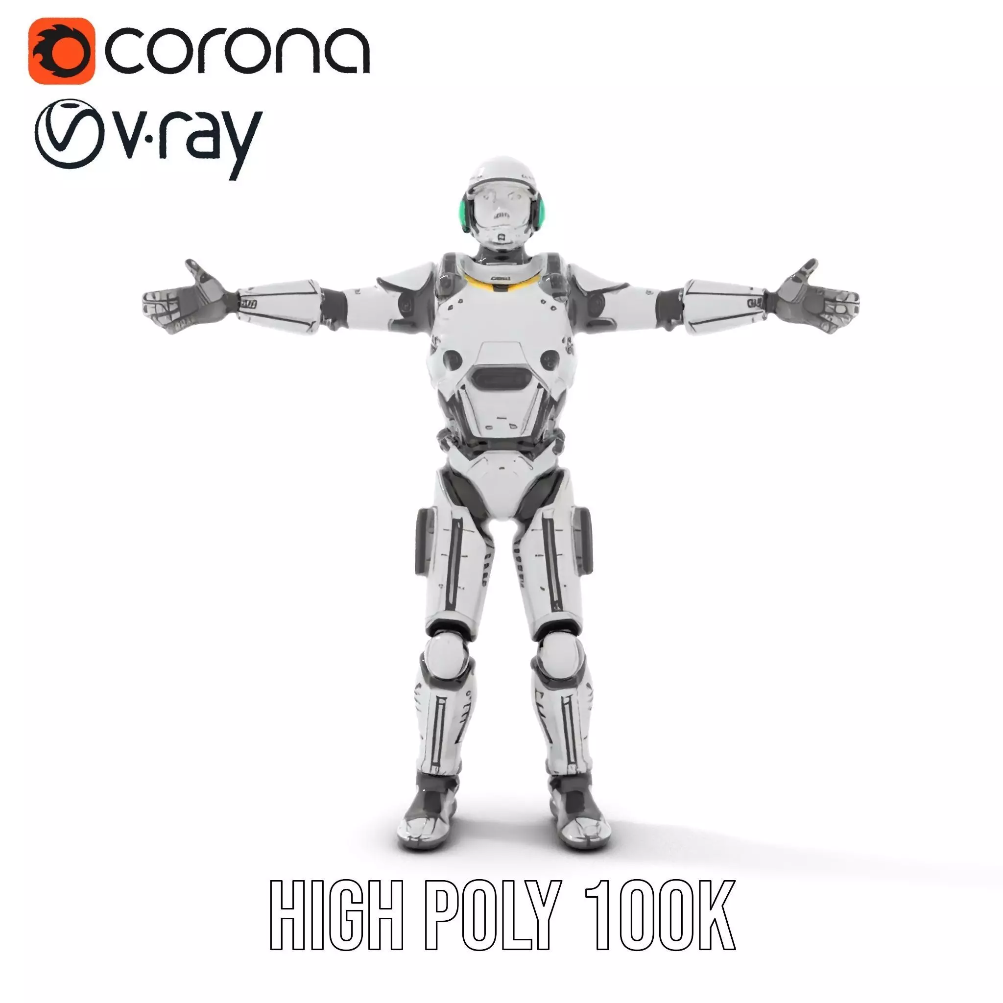 Advanced Silver Robot model pack Low-poly 3D model_17