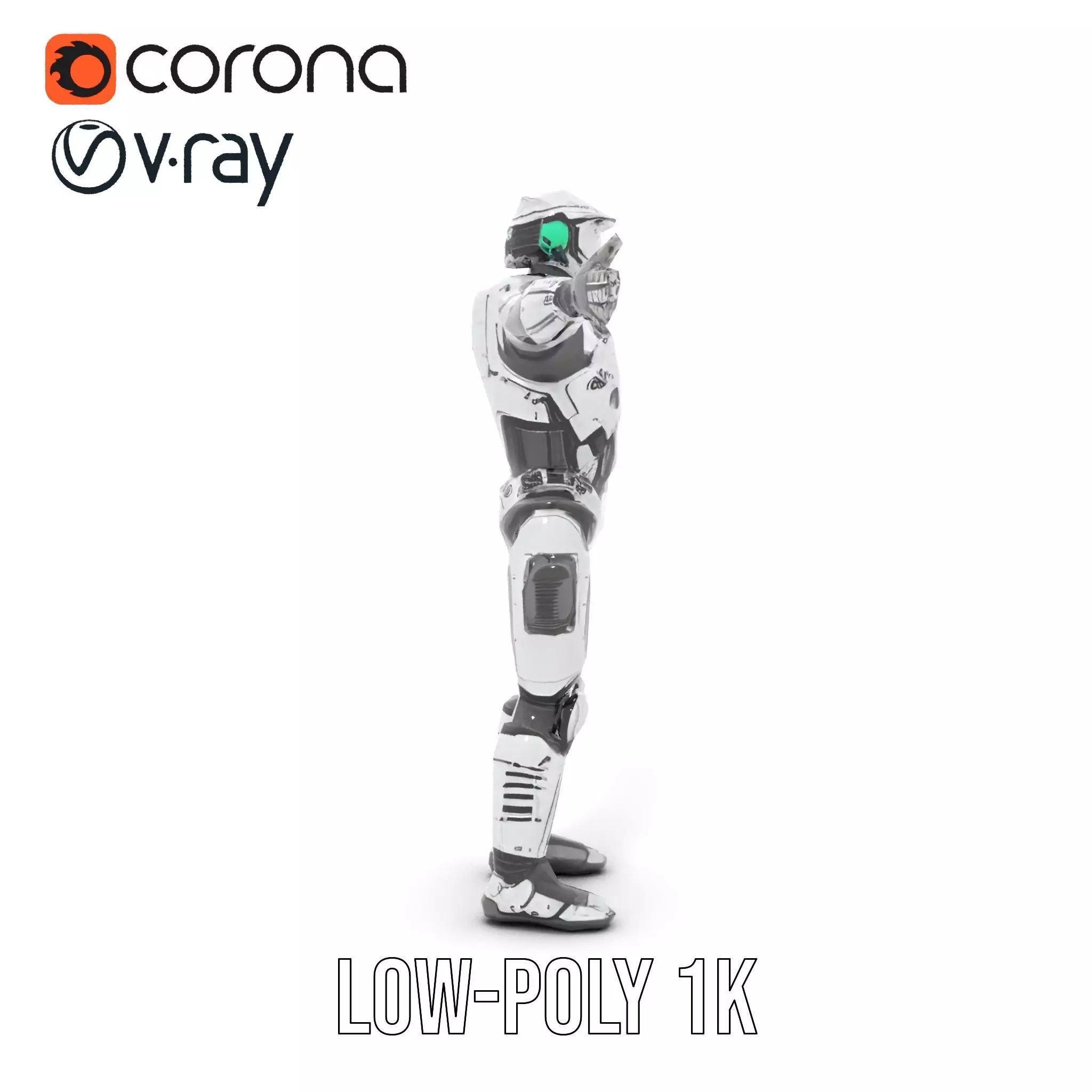 Advanced Silver Robot model pack Low-poly 3D model_9