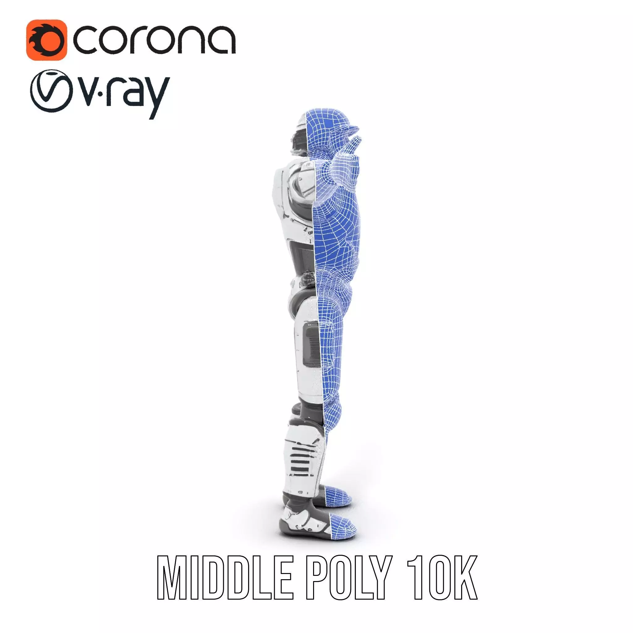 Advanced Silver Robot model pack Low-poly 3D model_24