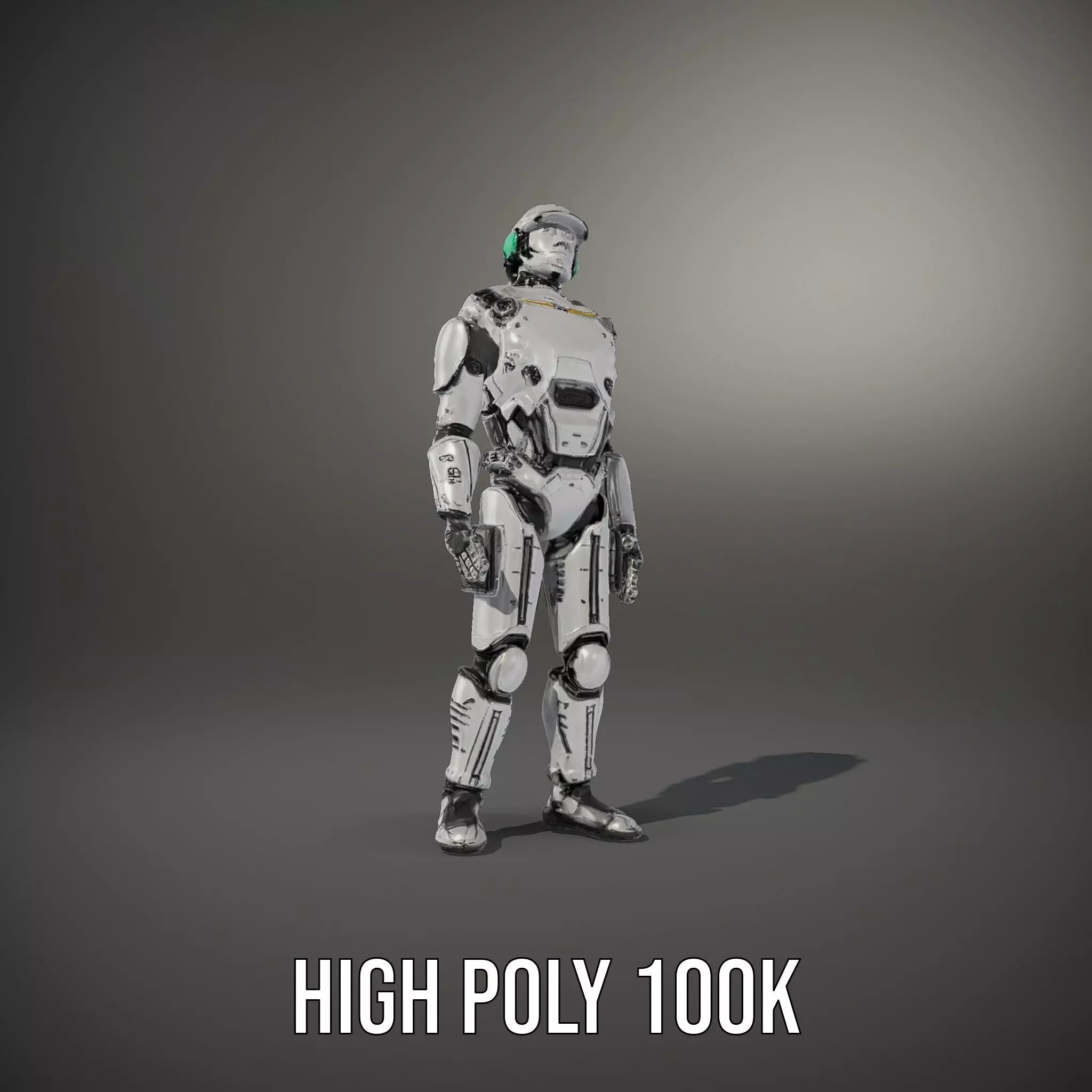 Advanced Silver Robot model pack Low-poly 3D model_10