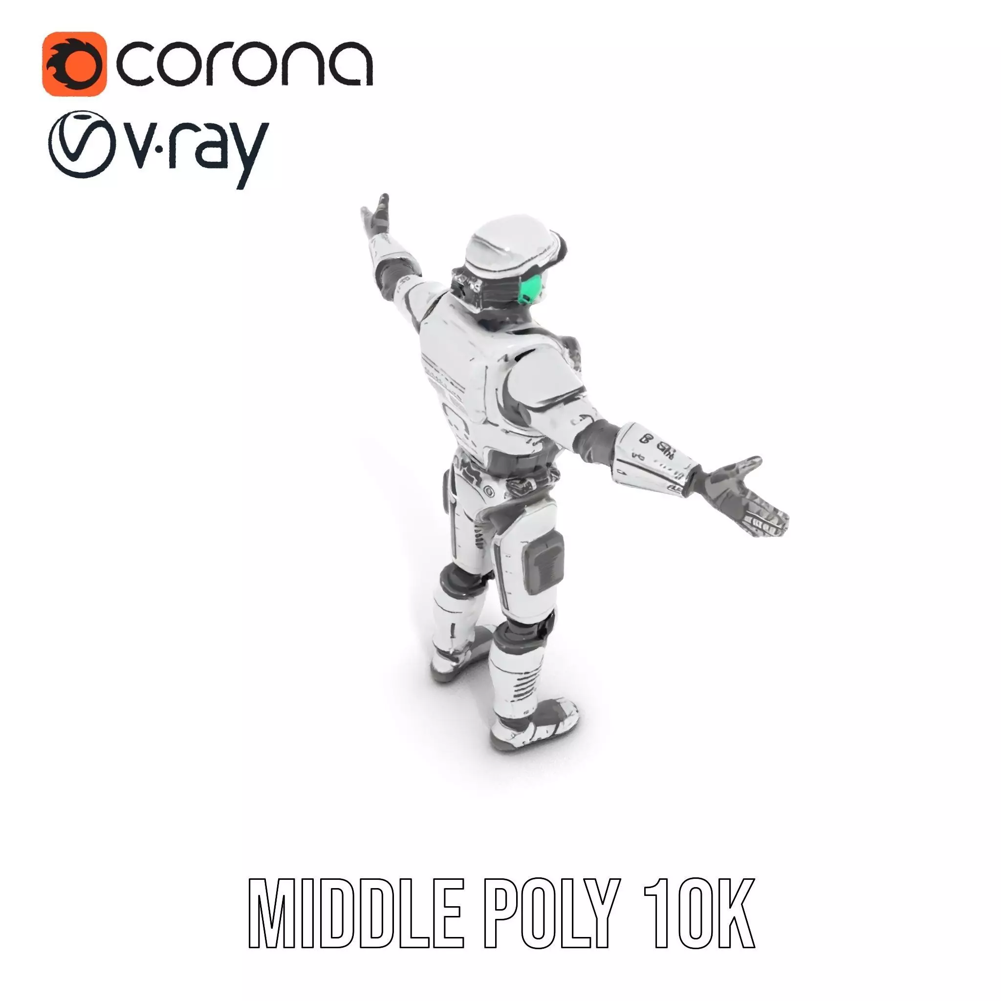 Advanced Silver Robot model pack Low-poly 3D model_15