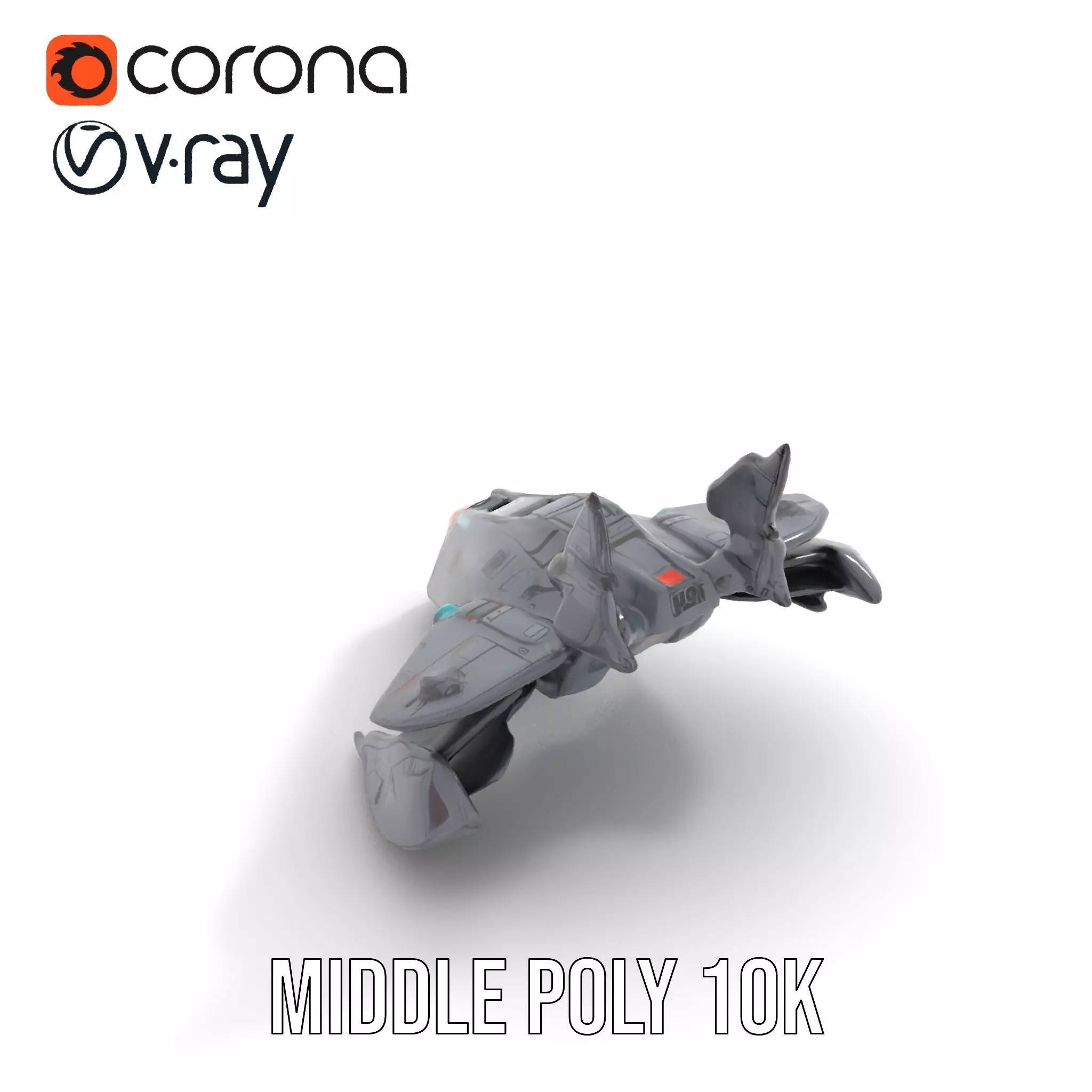 Sleek Spacefighter model pack Low-poly 3D model_16