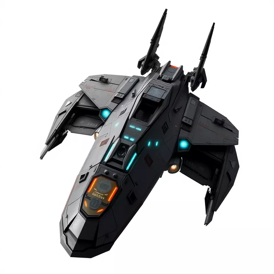 Sleek Spacefighter model pack Low-poly 3D model_2