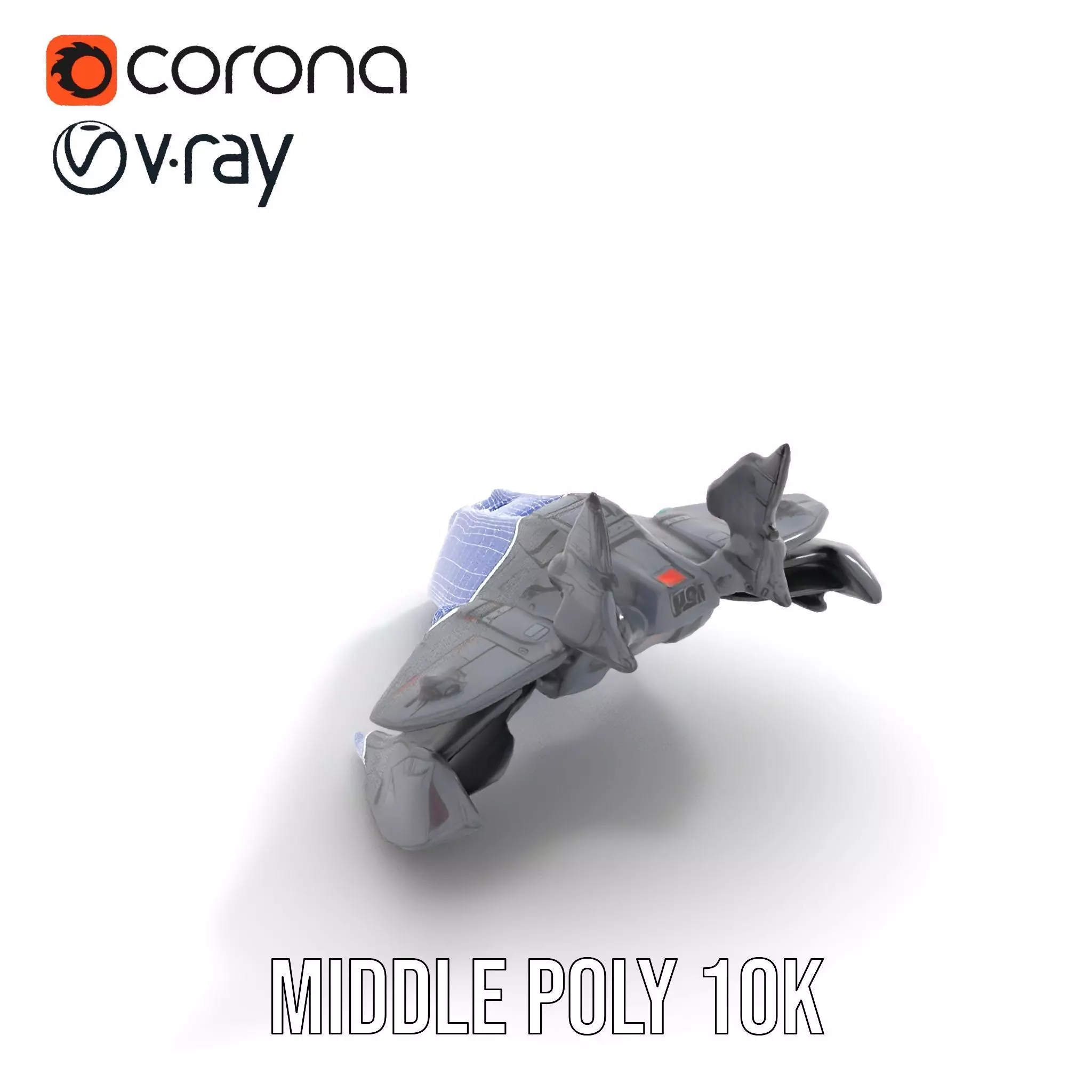 Sleek Spacefighter model pack Low-poly 3D model_24