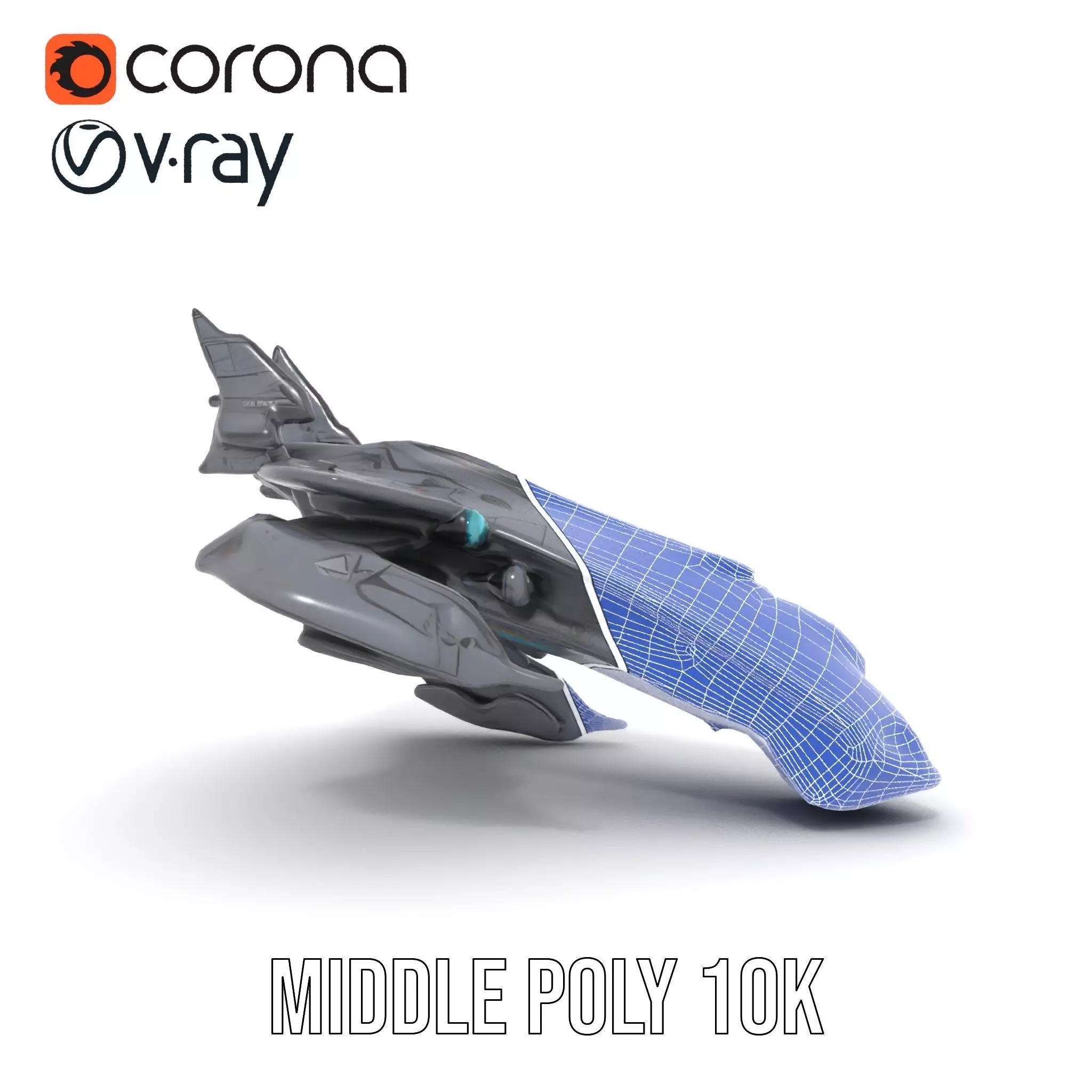 Sleek Spacefighter model pack Low-poly 3D model_29