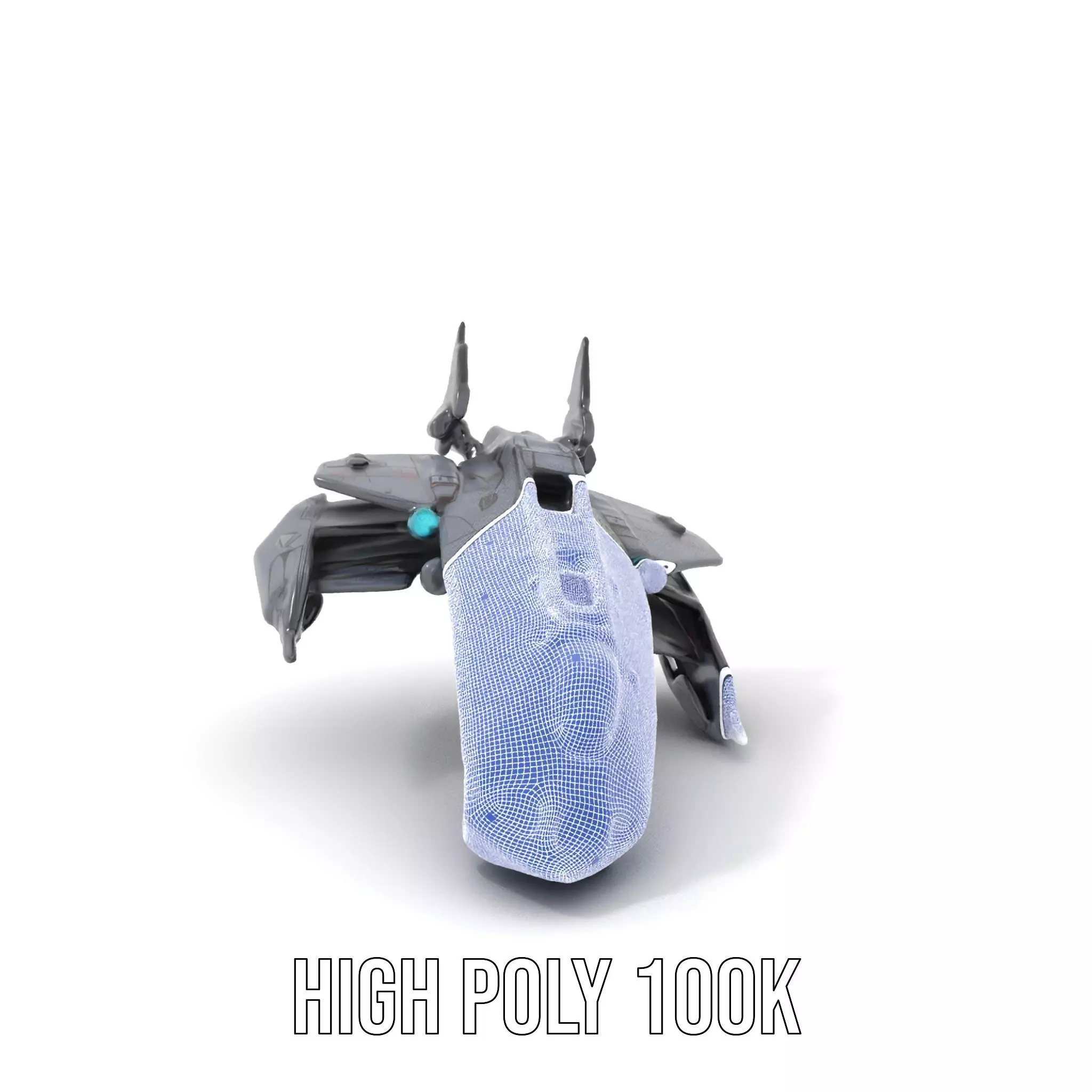 Sleek Spacefighter model pack Low-poly 3D model_4
