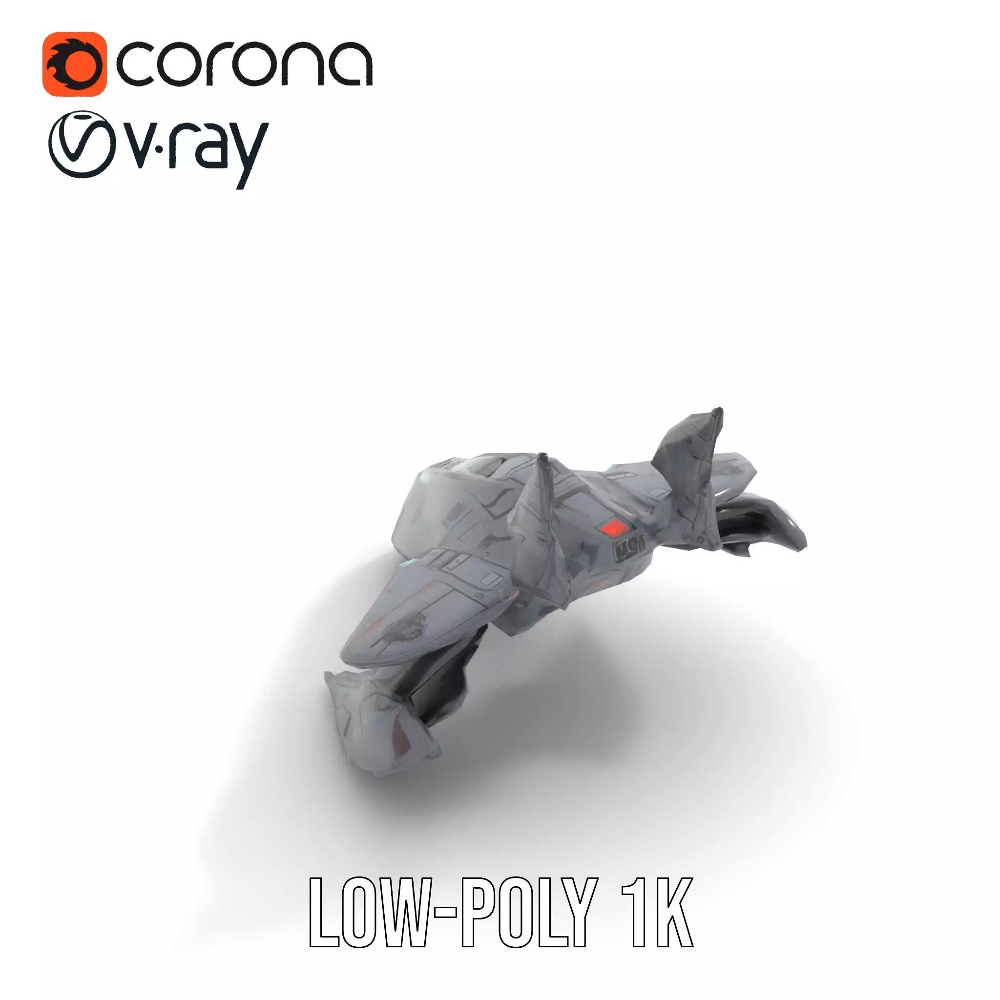Sleek Spacefighter model pack Low-poly 3D model_14